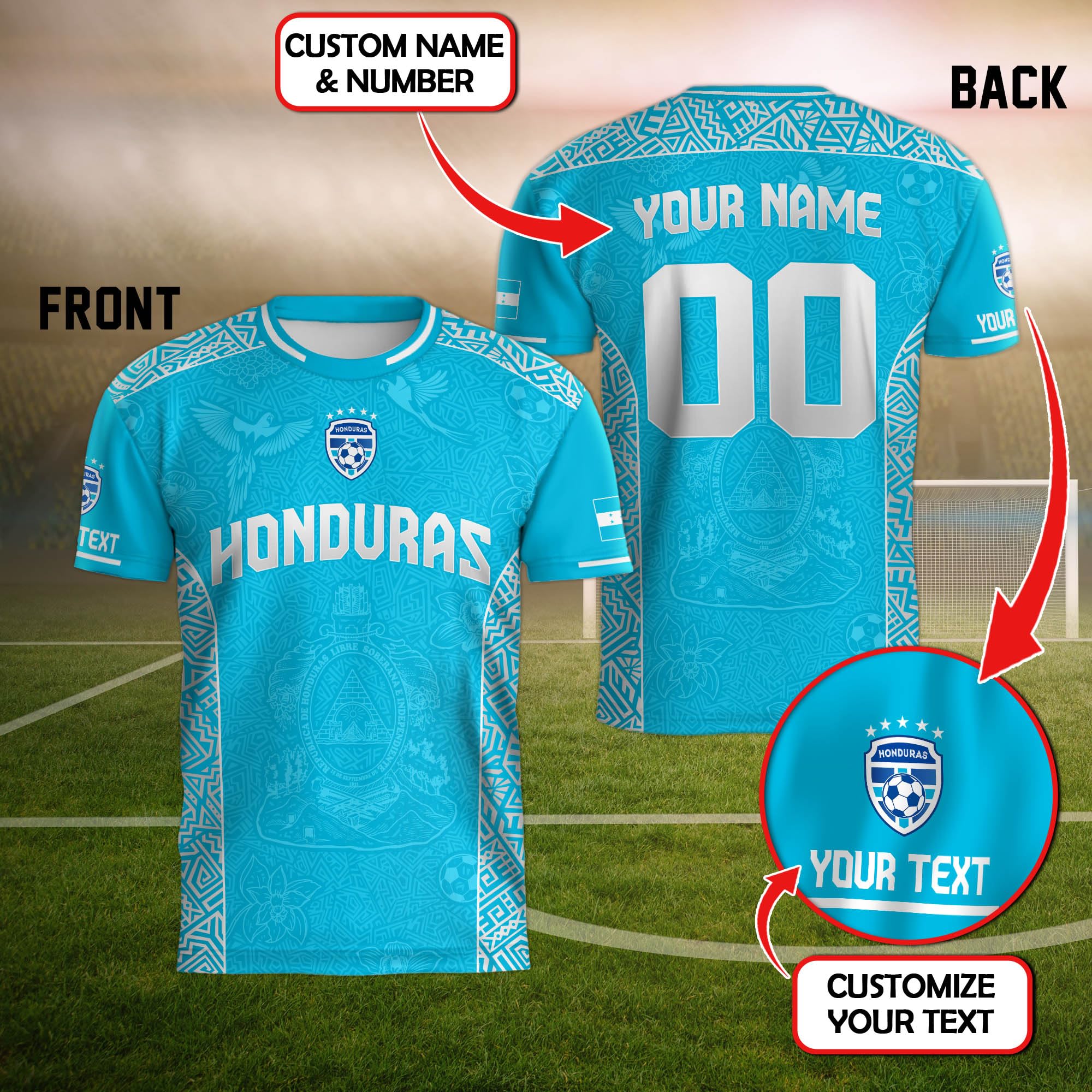 Personalized Honduras Jersey Soccer 2024, Custom Name Honduras Soccer Jersey 1 4XL