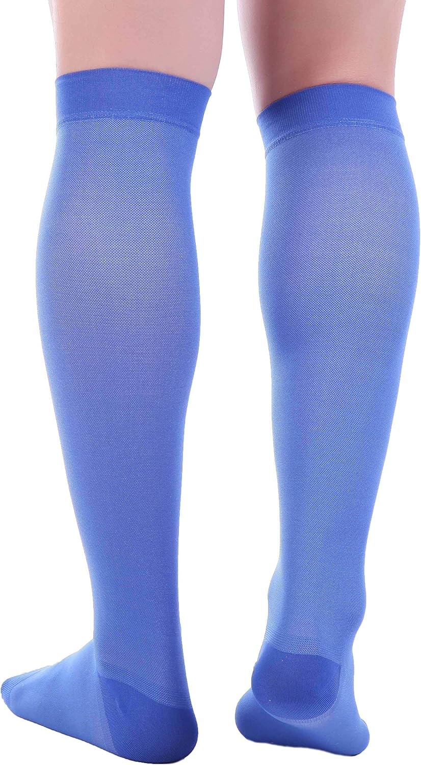 Doc Miller Toeless Compression Socks for Women and Men – 2 Pairs, 20-30mmHg, Open Toe, Knee High Support Socks for Travel, Work, Maternity, Sports, Standing, Daily Wear & All-Day Comfort