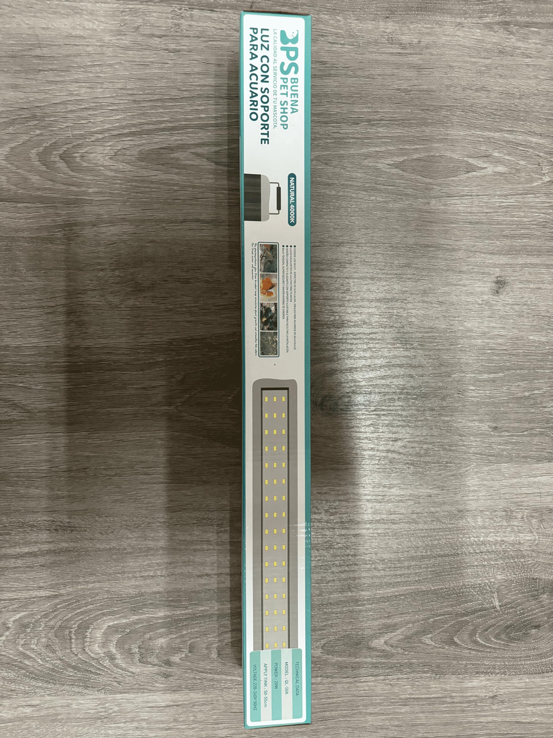 BPS Luz LED para Acuario Lámpara de Acuario 4000K Impermeable con Soporte Extensible (20W) BPS-6136