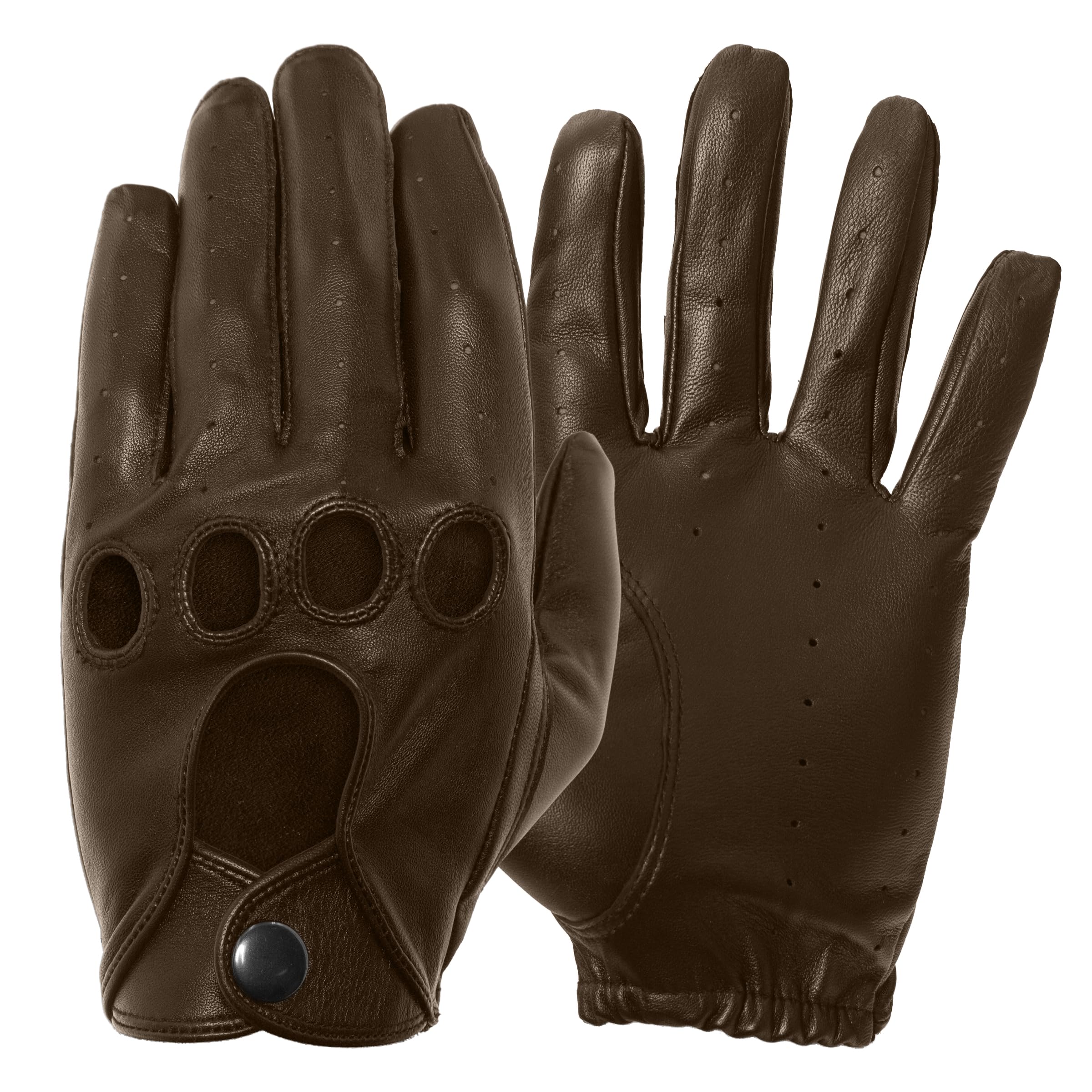 Silverstone Our Bestselling Men's Leather Driving Gloves by Pratt and Hart RS6738