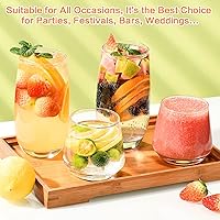 Vista 4 de Juego de Vasos de 12 Piezas - 6 Vasos de Vidrio Altos de 17 oz y 6 Copas de Vino Cortas sin Tallo de 10 oz, Juegos de Vidrio para Beber