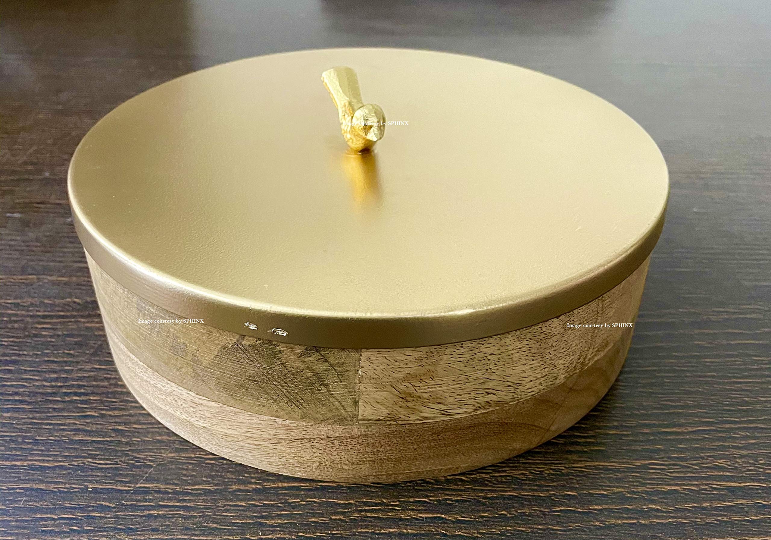 SPHINX Wooden roti/chapati/Indian bread box with lid - 1 set