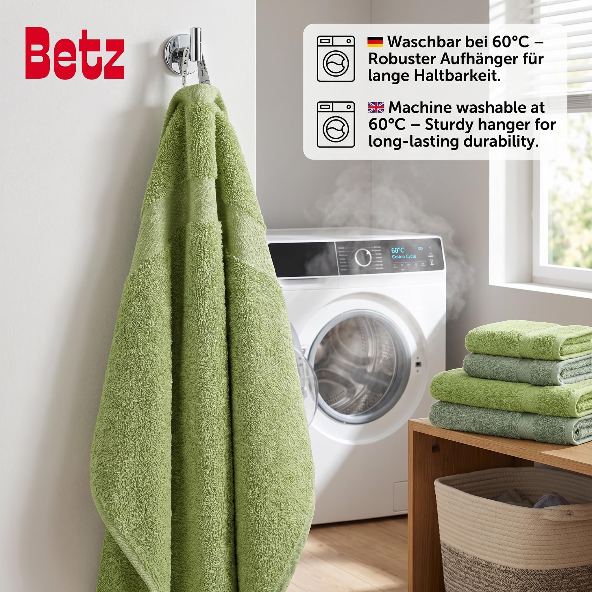 Betz 12-częściowy zestaw ręczników premium 100% bawełna 2 ręczniki kąpielowe 4 ręczniki do rąk 2 ręczniki dla gości 2 ręczniki do rąk 2 rękawice do mycia kolor dzisiejszy zielony/awokadogram