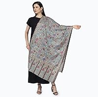 Vista 5 de PASHWRAP Kalamkari Wrap pintado a mano en Cachemira, chal grande de lujo para mujer