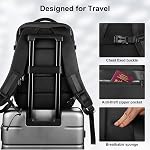 HOMIEE Sac à dos pour ordinateur portable de voyage, sac à dos de transport approuvé par vol 15,6" Sac à dos pour ordinateur portable, sac à dos antivol USB Port de recharge, sac à dos pour bagages unisexe, noir