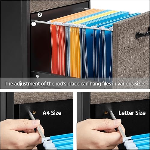 Miniatura 5 de Yaheetech Archivador móvil, archivador rodante con ruedas y cerradura para A4, tamaño carta, soporte de impresora con estante abierto para oficina