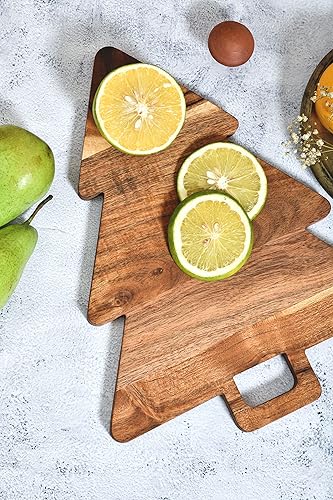 Miniatura 7 de Christmas Tree Shaped Wood Cutting Board for kitchen, Christmas Tree Wooden Serving Tray with Handle, Christmas Decoration Charcuterie Tree Boards