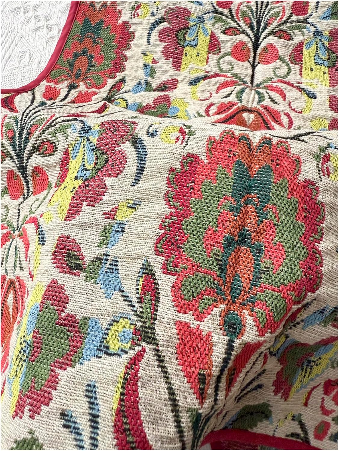 GORGLITTER Women's Western Cardigan Floral Boho Vest Sleeveless Tie Front Trendy Country Concert Cowgirl Outfits Red Medium - Image 3