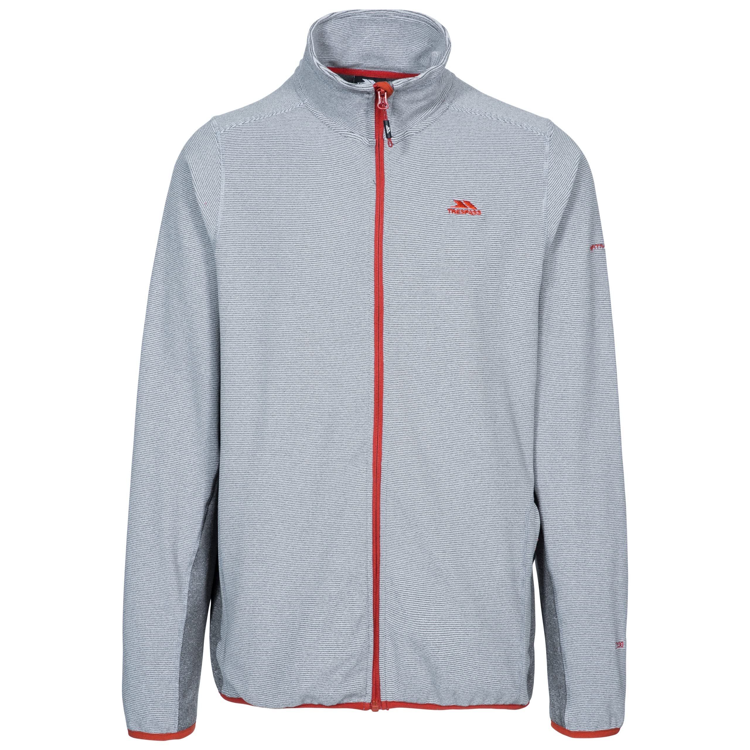 Trespass Men Mirth Warm Fleece Jacket 220gsm for Men/ Gents/ Adults for Walking/ Hiking/ Trekking/ Camping/ Outdoor/ Snowsports/ Skiing/ Snowboarding - Carbon Stripe, XXS