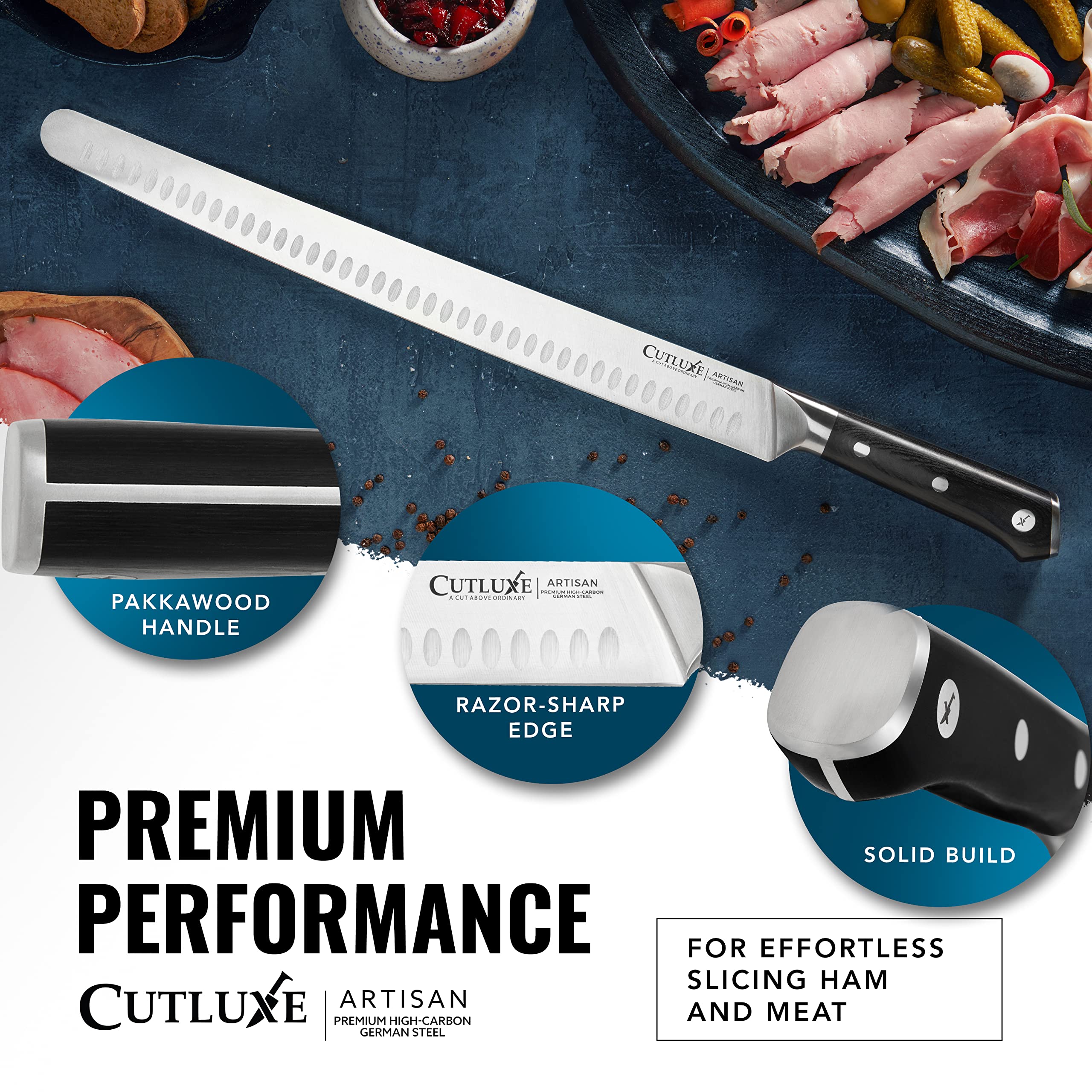 Cutluxe 14" Slicing Carving Knife – Extra-Long Brisket Knife for Meat & BBQ — Amazon image 9