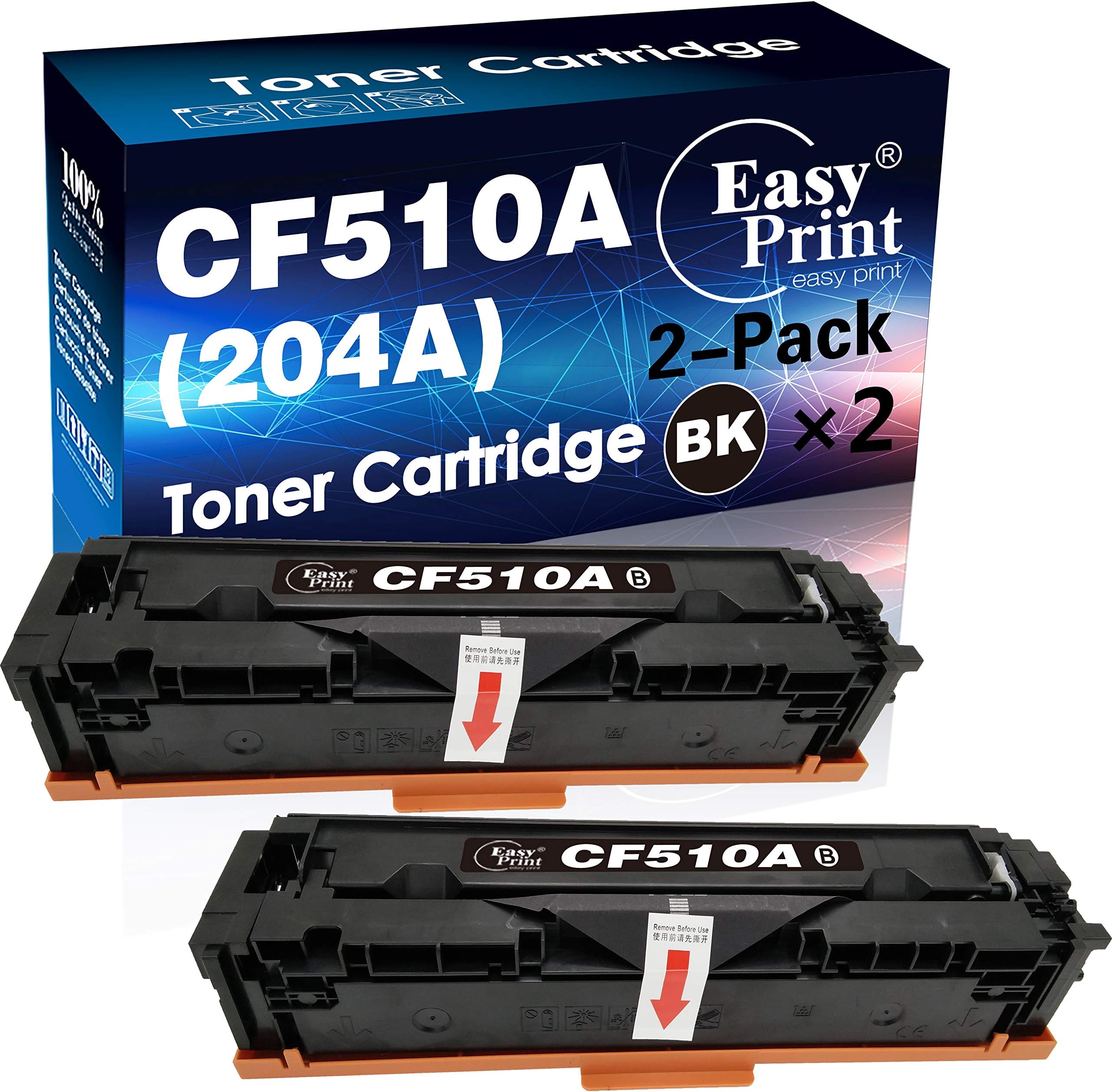 EASYPRINT Compatible (2X Black, 2-Pack) 204A CF510A Toner Cartridge for HP Laserjet Pro M154nw M154a M180nw M180n M181fw Printer