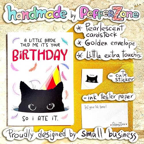 Miniatura 10 de Have a Purrfect Happy Birthday, Funny Grumpy Bday Card, Cartoon Art Handmade Card for Cat Mom, Dad, Him, Husband, Boyfriend, 21st 30th 40th 50th