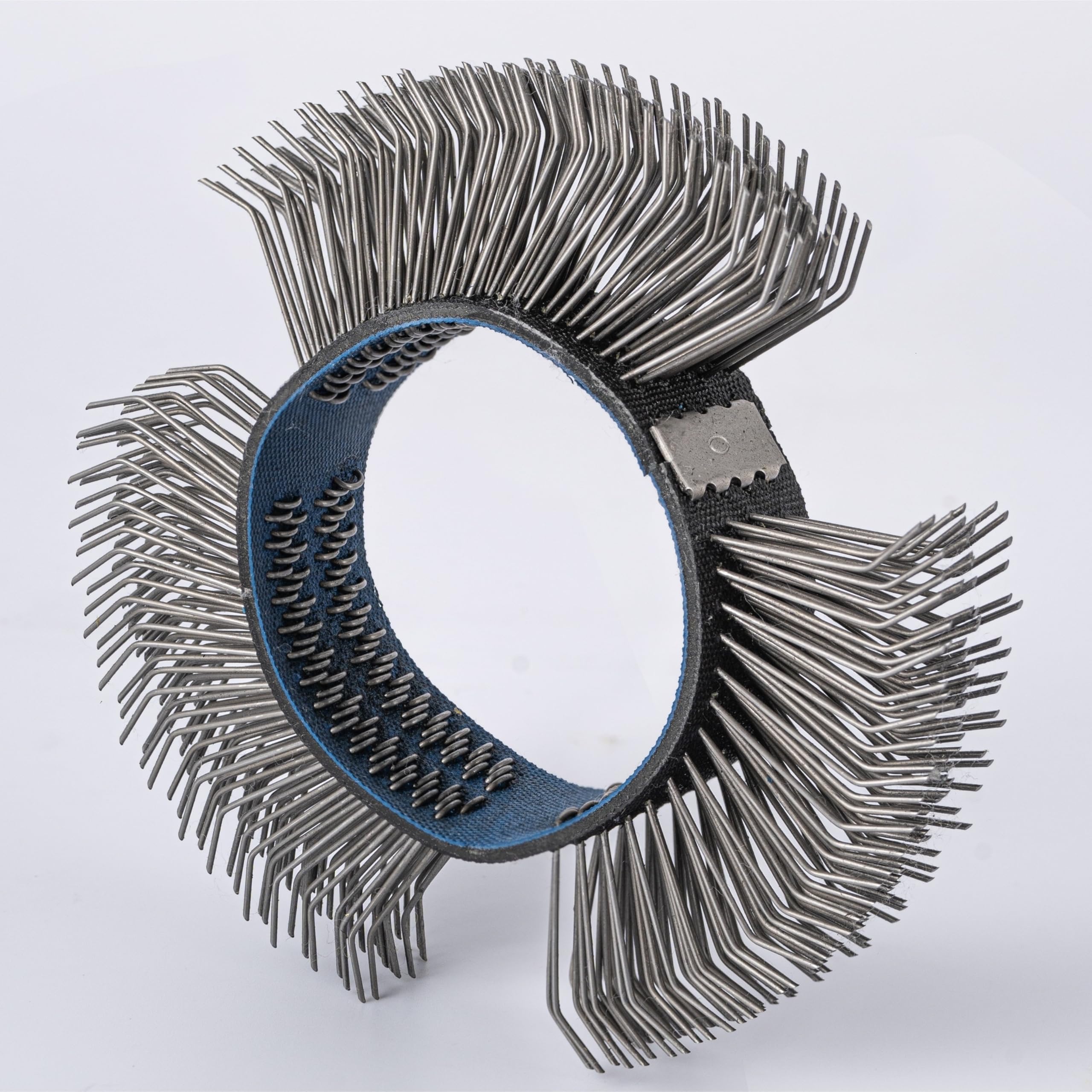 Abrasive Wire Wheel Belt/ Replacement Coarse Brush for Grinder/Corrosion and Rust Removal/Metal Blaster Clearing Tool（0.7mm Carbon Spring Steel, 4.05inch Outer Wheel’s Diameter, 1 Count）