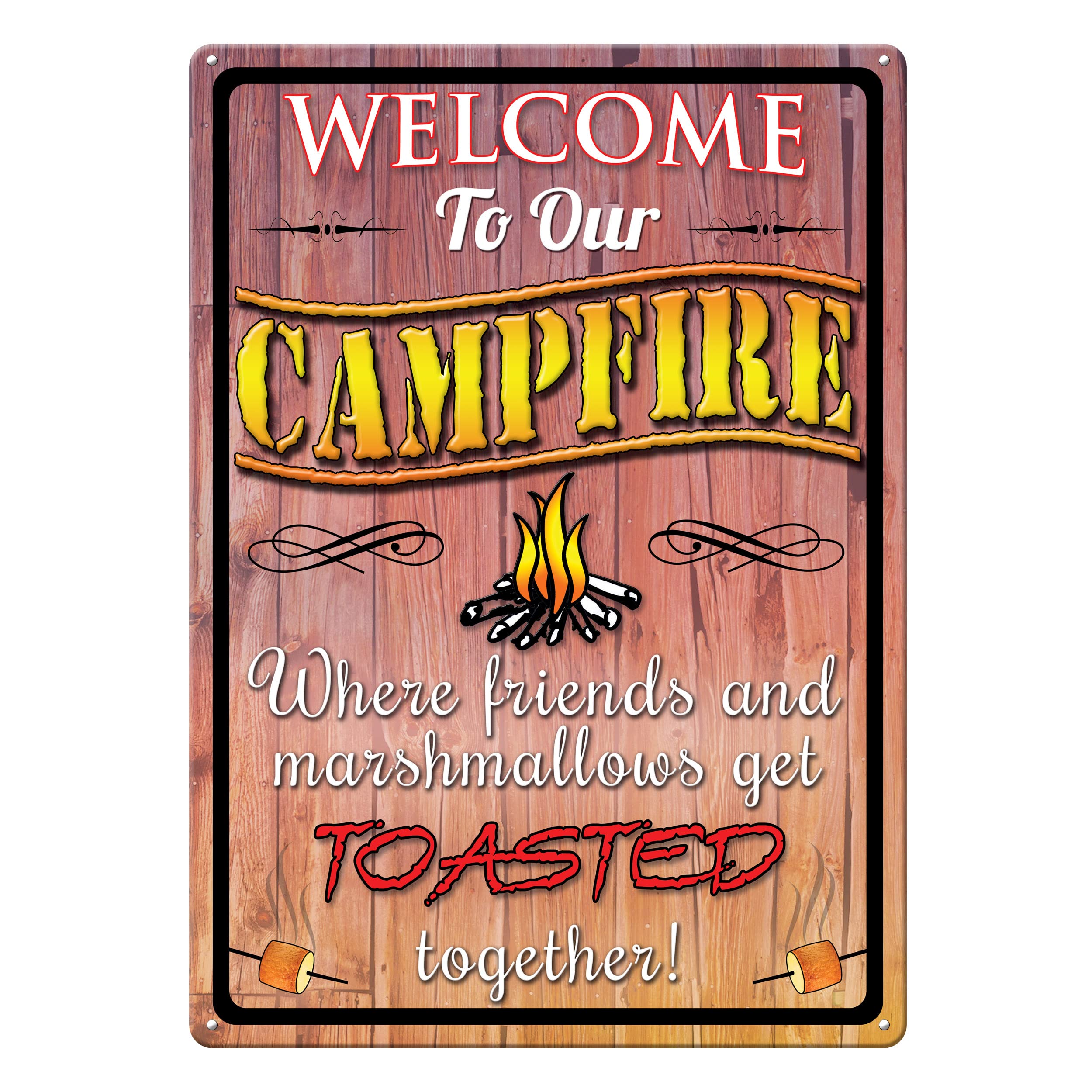 Rivers Edge Products Rivers Edge Products 12" x 17" Retro Metal Tin Sign - Weatherproof Metal Wall Art Poster for Room, Man Cave, Bar, Garage, Cabin - Indoor Outdoor Vintage Home Decor - Welcome To