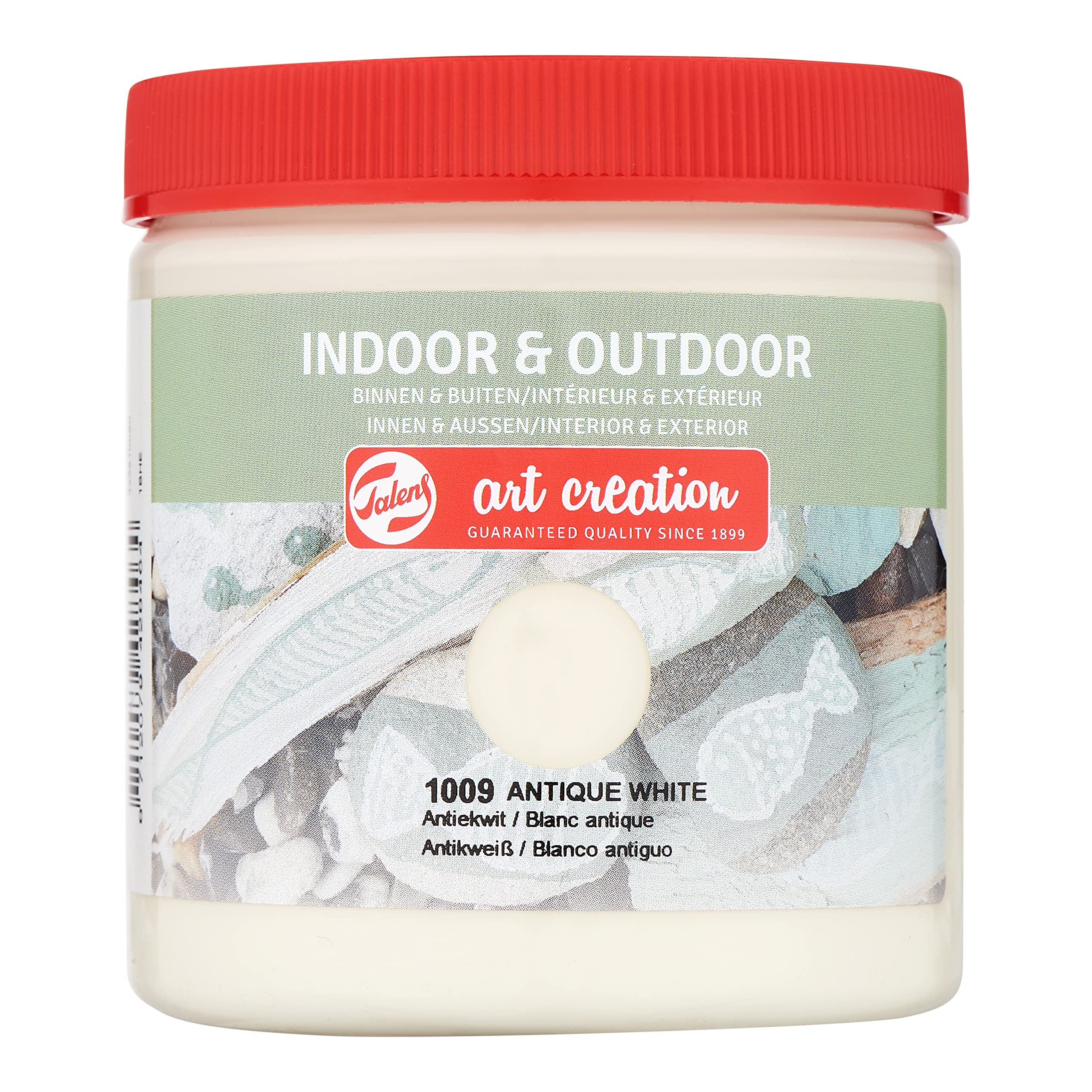 Talens Art Creation Indoor & Outdoor Paint - Antique White 1009 - Universal Satin Gloss - 250 ml - Versatile Surface Application - Quick Drying - Water Resistant