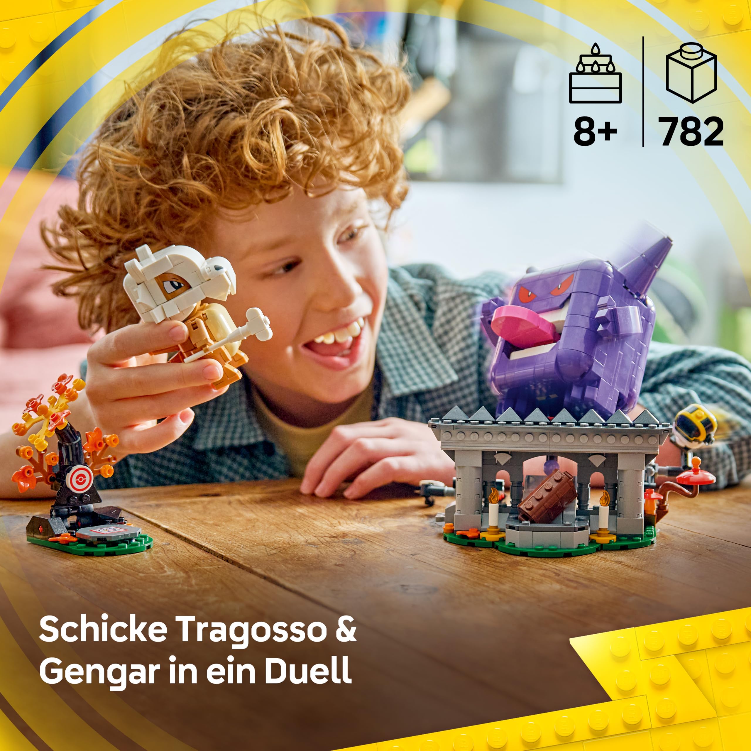 LEGO Pokémon SMART Play: Tragossos und Gengars Gruselduell - kompatibles interaktives Spielset mit 4 SMART Tags und 2 Pokémon Figuren - Geschenkidee für Kinder ab 8 Jahren - 72166