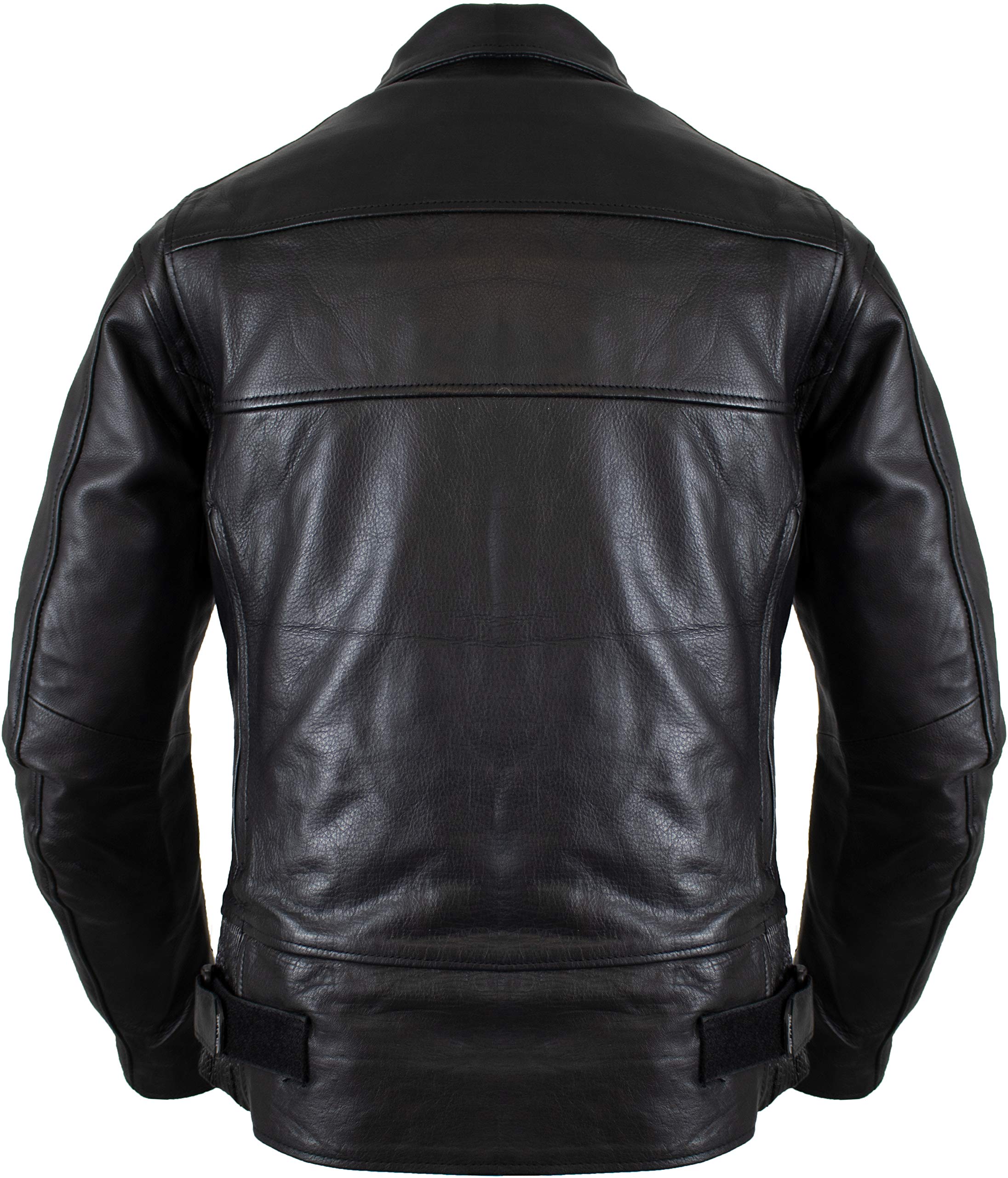 Herren Motorrad Lederjacke, mit Protektoren, mit Kragen