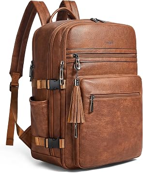 Shrrie Vegan Leather Laptop Backpack for Women Fits 16 Inch Laptop