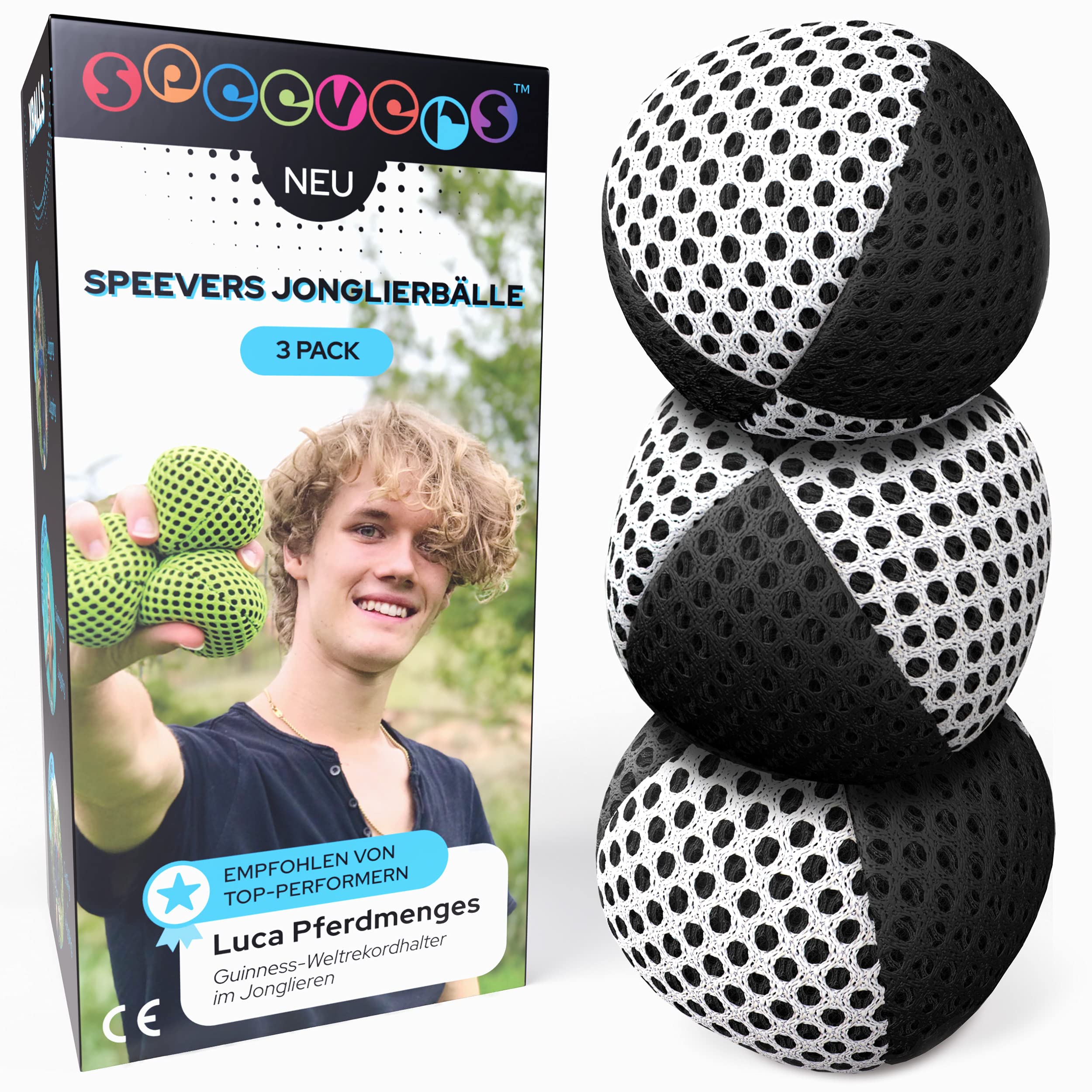 speevers XBalls Hohe Qualität Jonglierbälle Kinder Anfänger und Profi 3er Set, Jonglieren in 15 Farben, Jonglierset für Erwachsene, Anfänger Beanbags mit Tragetasche
