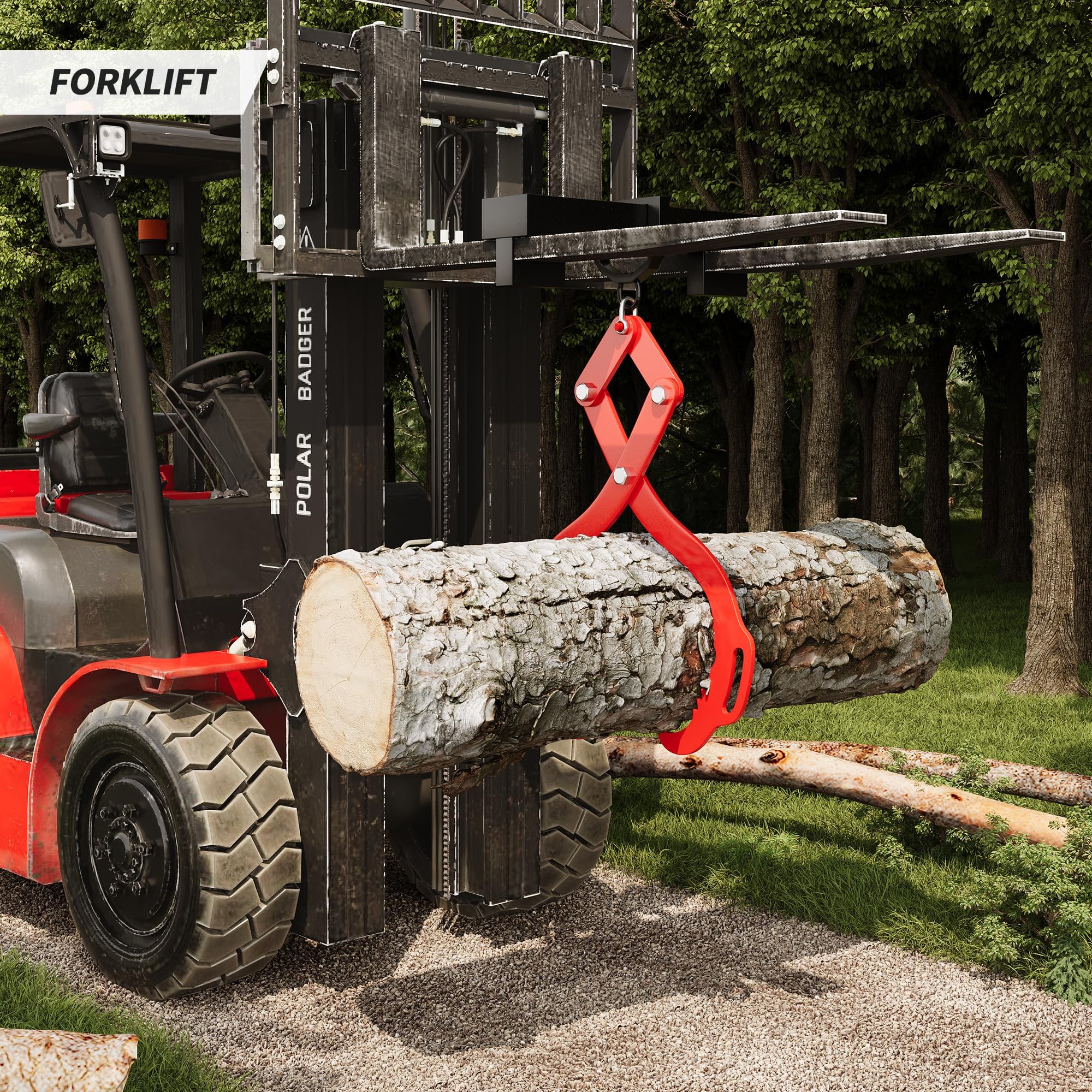 Garvee Grappin à grumes 1000 kg – Outil robuste pour levage et traction du bois – Crochets dentelés renforcés, poignée ergonomique – Accessoire agricole et forestier pour tracteur/camion, 32 Pouces