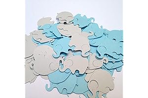 Captivating Blue and Gray Elephant Confetti for Unforgettable Baby Shower Decorations