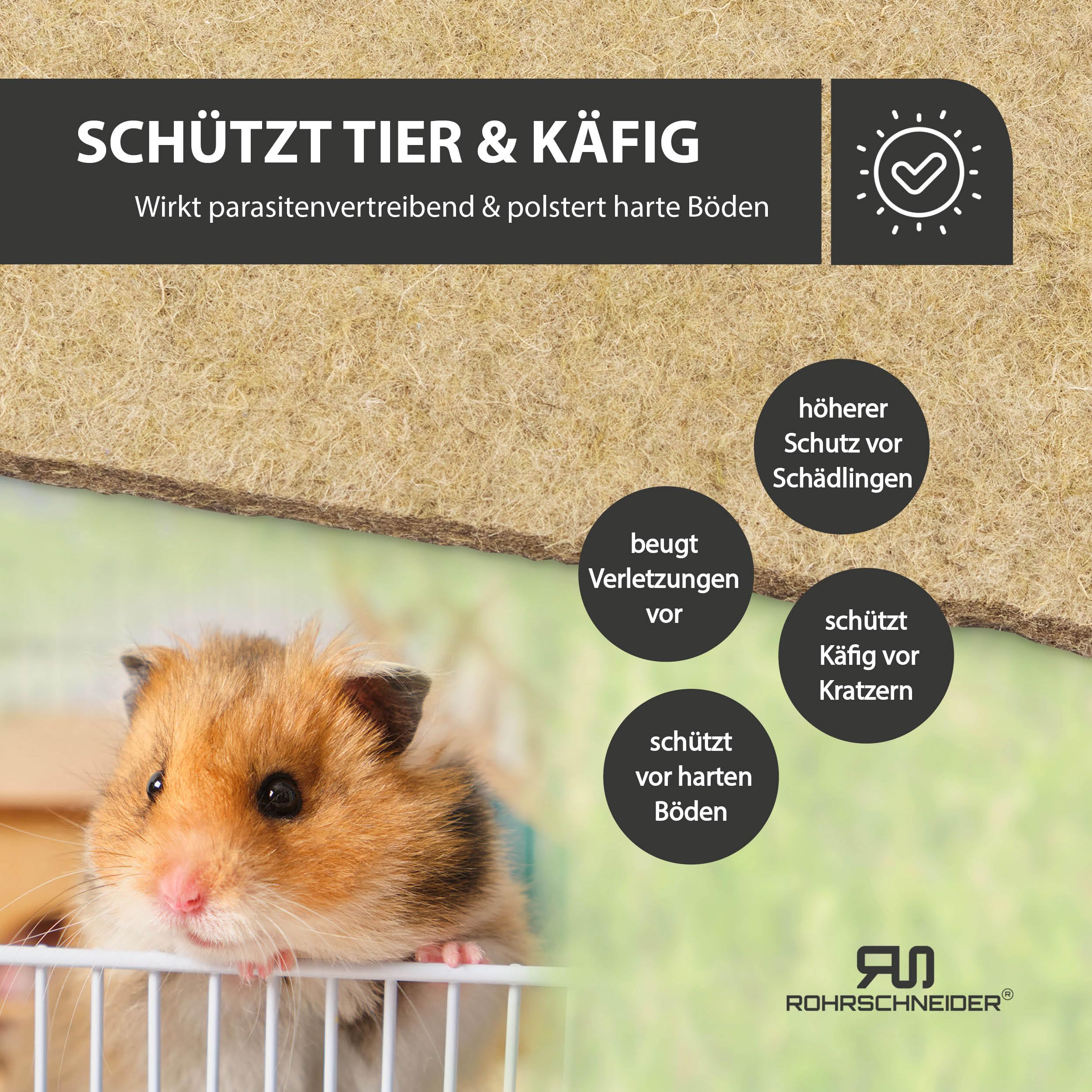 Rohrschneider Nagerteppich HANF, saugfähig, staubfrei (5er Set, 10mm)