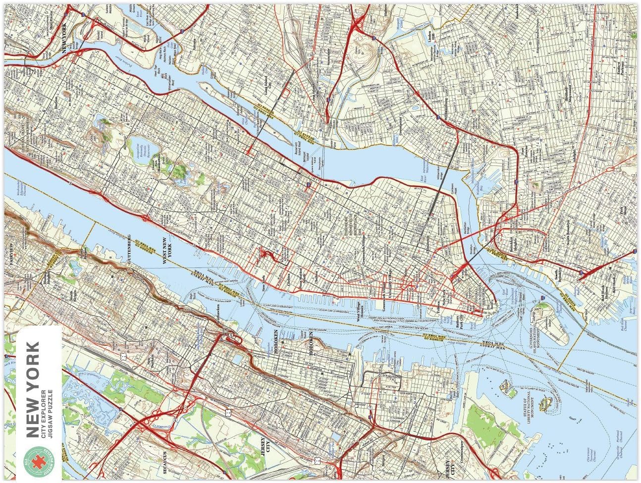 New York City Map 1000 Piece Jigsaw Puzzle
