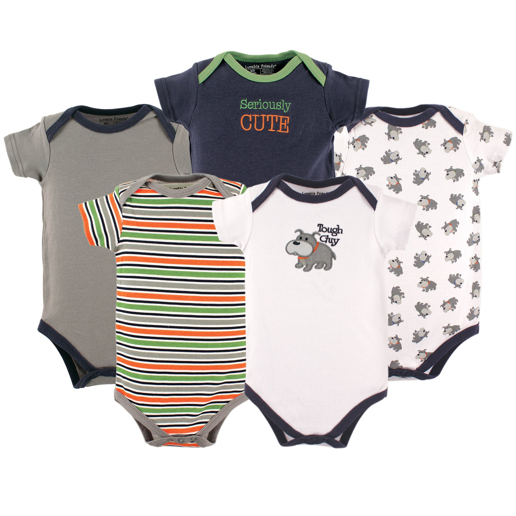 Luvable Friends Basic Bodysuits, 5 Pack