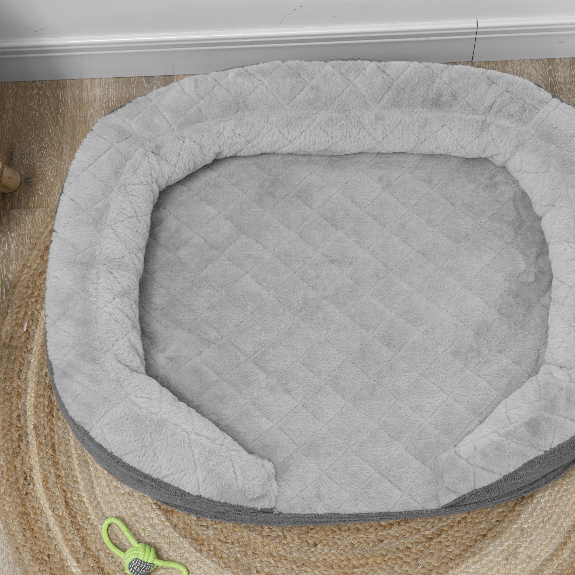 PawHut canapé pour chien Canapé pour chien, housse lavable, canapé pour animaux de compagnie avec dossier et pieds en bois, canapé pour chat, pour chiens de taille moyenne de moins de 25 kg, gris