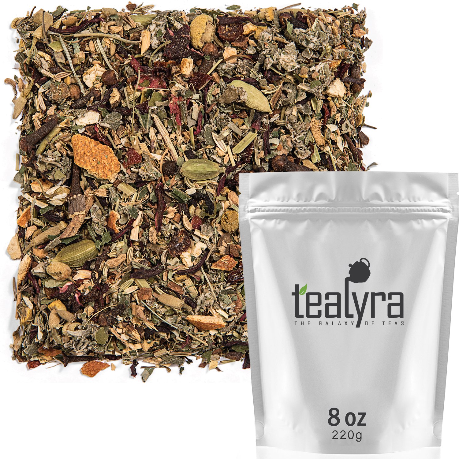 Tealyra - Calm Down - Nirvana - Chamomile Ginger Hibiscus - Wellness and Relaxing Herbal Loose Leaf Tea - Detox Tea - Caffeine-Free - All Natural -