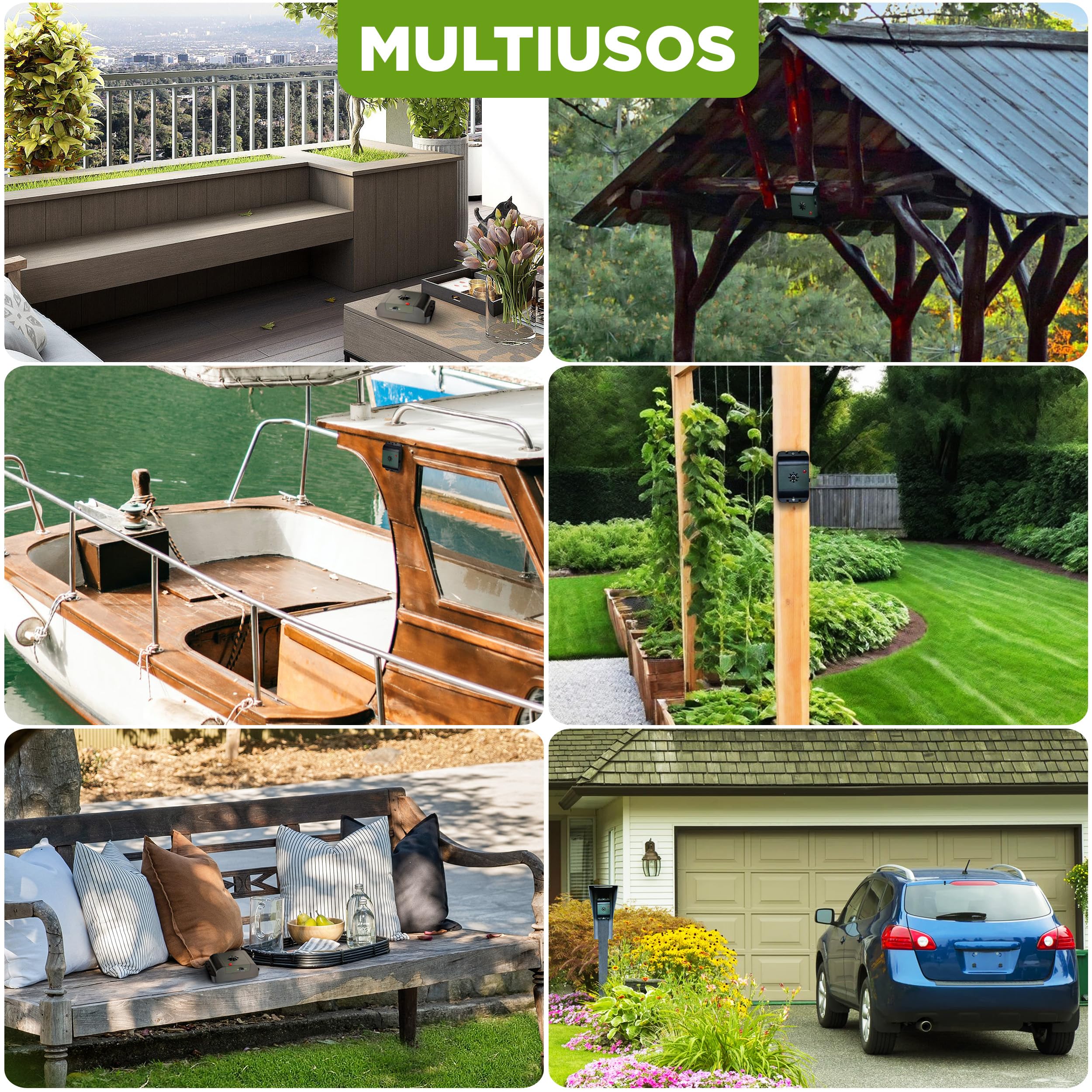 ISOTRONIC Repelente Ultrasónico de Aves — A Pilas para Palomas, Gorriones y Gaviotas — Ideal para Balcones, Azoteas y Jardines — Alcance Efectivo 40 m² — Pack de 2 Unidades