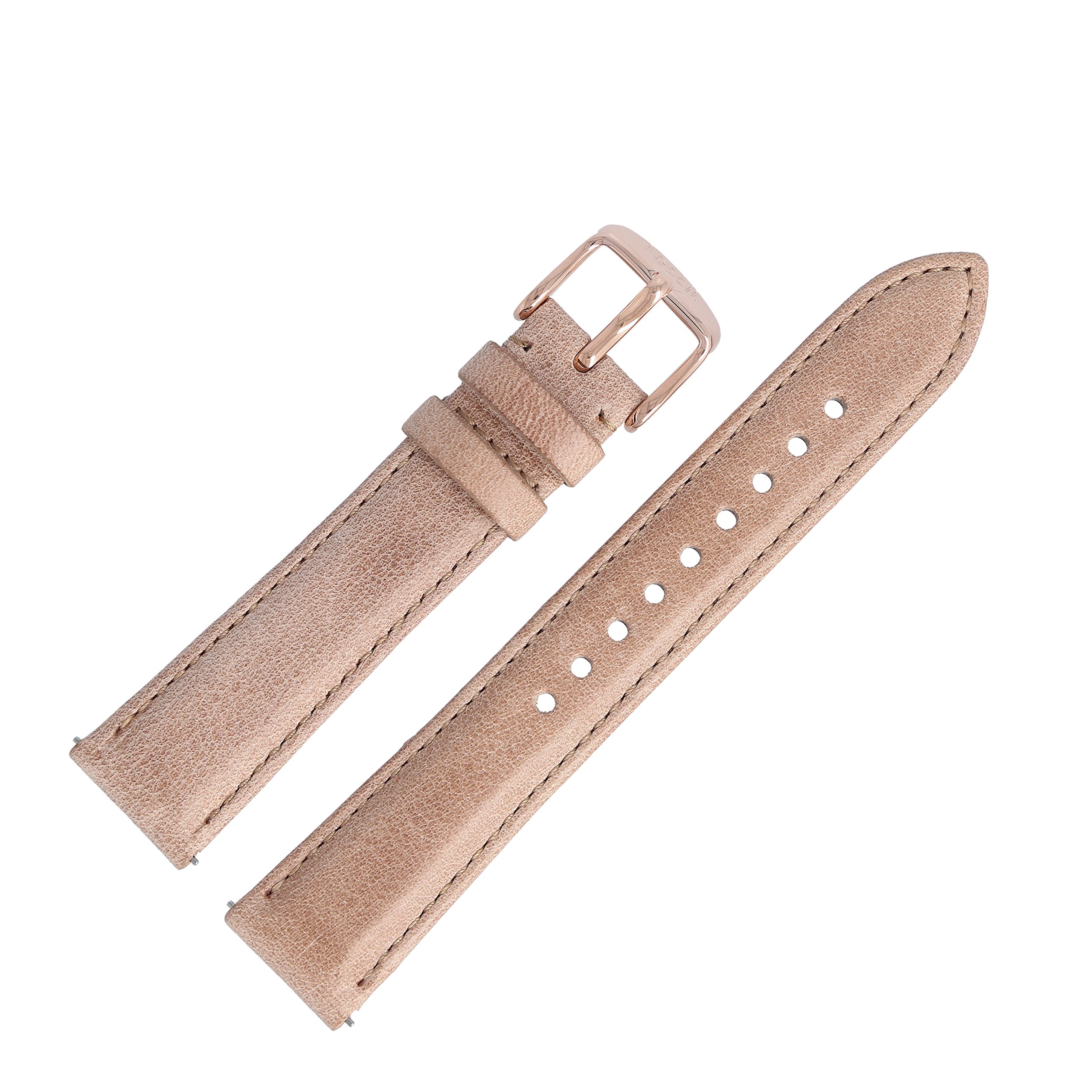 Fossil Uhrenarmband 18mm Leder Beige Rosegold - ES-3816 | LB-ES3816