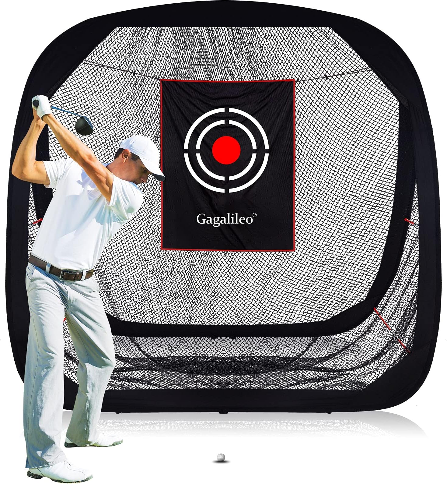 Galileo Golf Hitting Net Golf Training Aid Golf Nets for Backyard Driving Indoor Use Pop Up Driving Nets with Target for Practice Chipping Golfing Netting Indoor Outdoor Sports 8'(L)X8'(H)X3'(W)