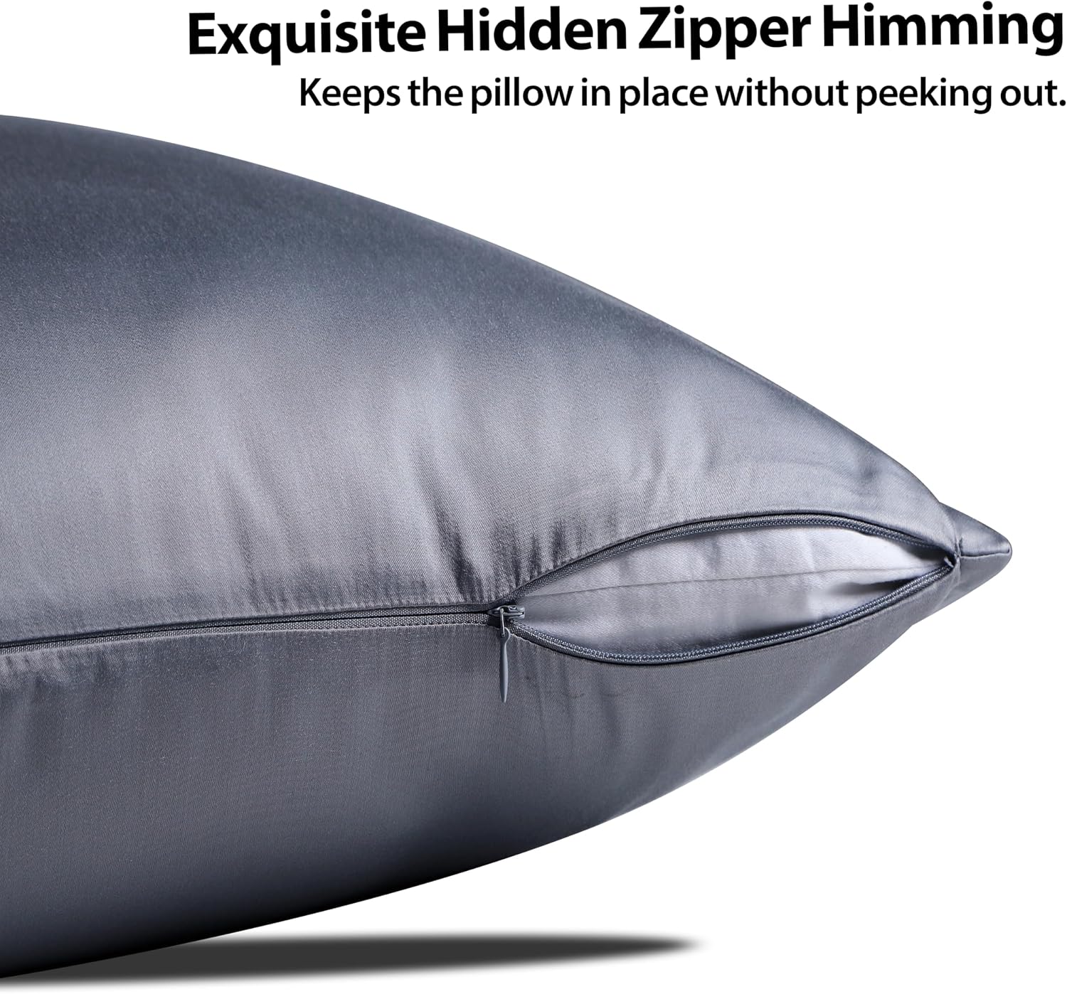 2 Pack Cooling Toddler Pillow Cases,Viscose Derived from Bamboo Small Pillow Protectors Set of 2, 400 TC Soft Silky Breathable Summer Pillow Cover with Zipper Hidden (2PCS, 13‘’x18‘’,Dark Grey)