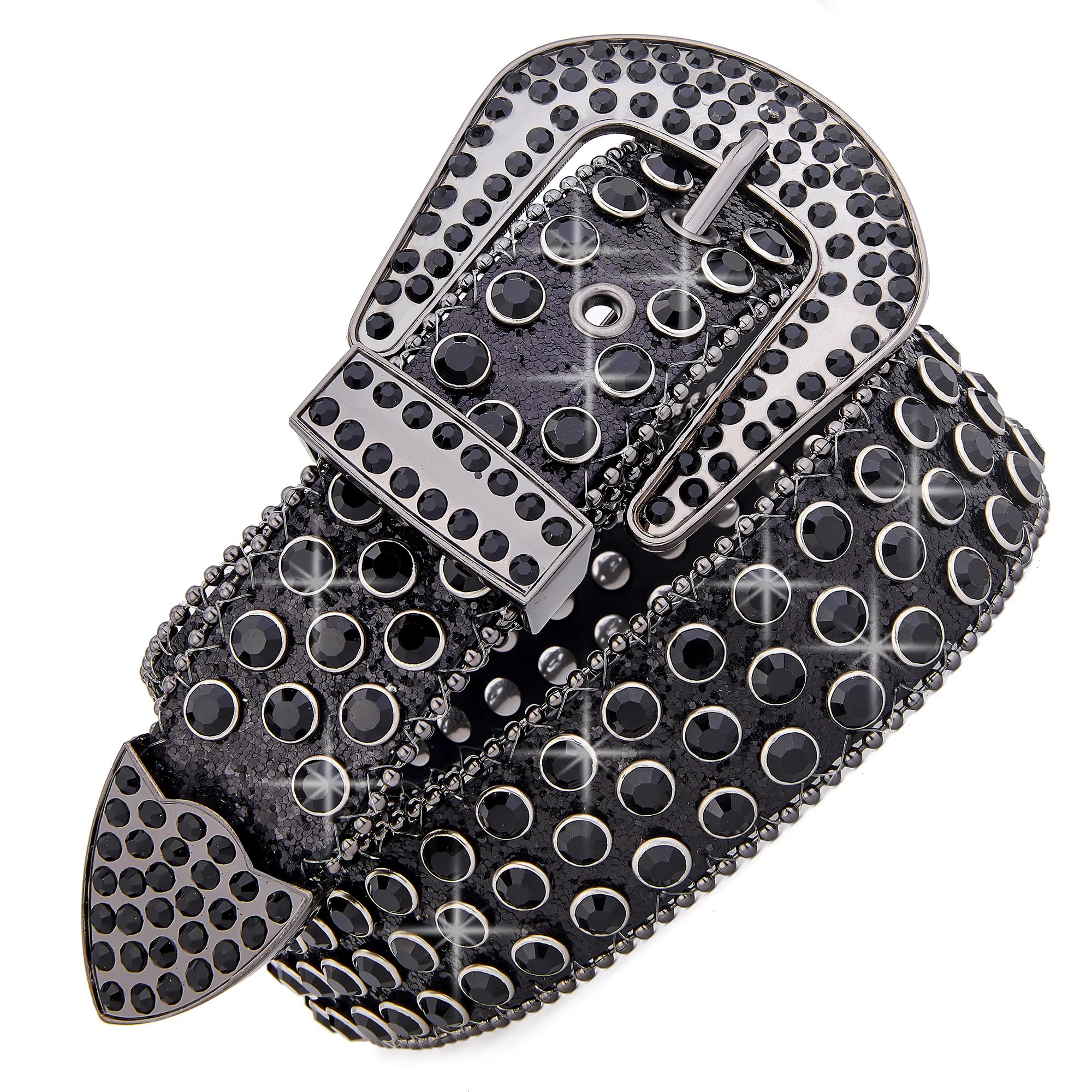 Yanyunstudded Rhinestone Belts For Men Women Luxury Bb Belt Y2k