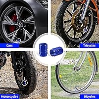 Vista 6 de Kewucn 8 PCS Tapas para Vástago de Válvula de Neumático de Automóvil, Cubiertas de Aleación de Aluminio con Anillo de Goma, Resistentes a