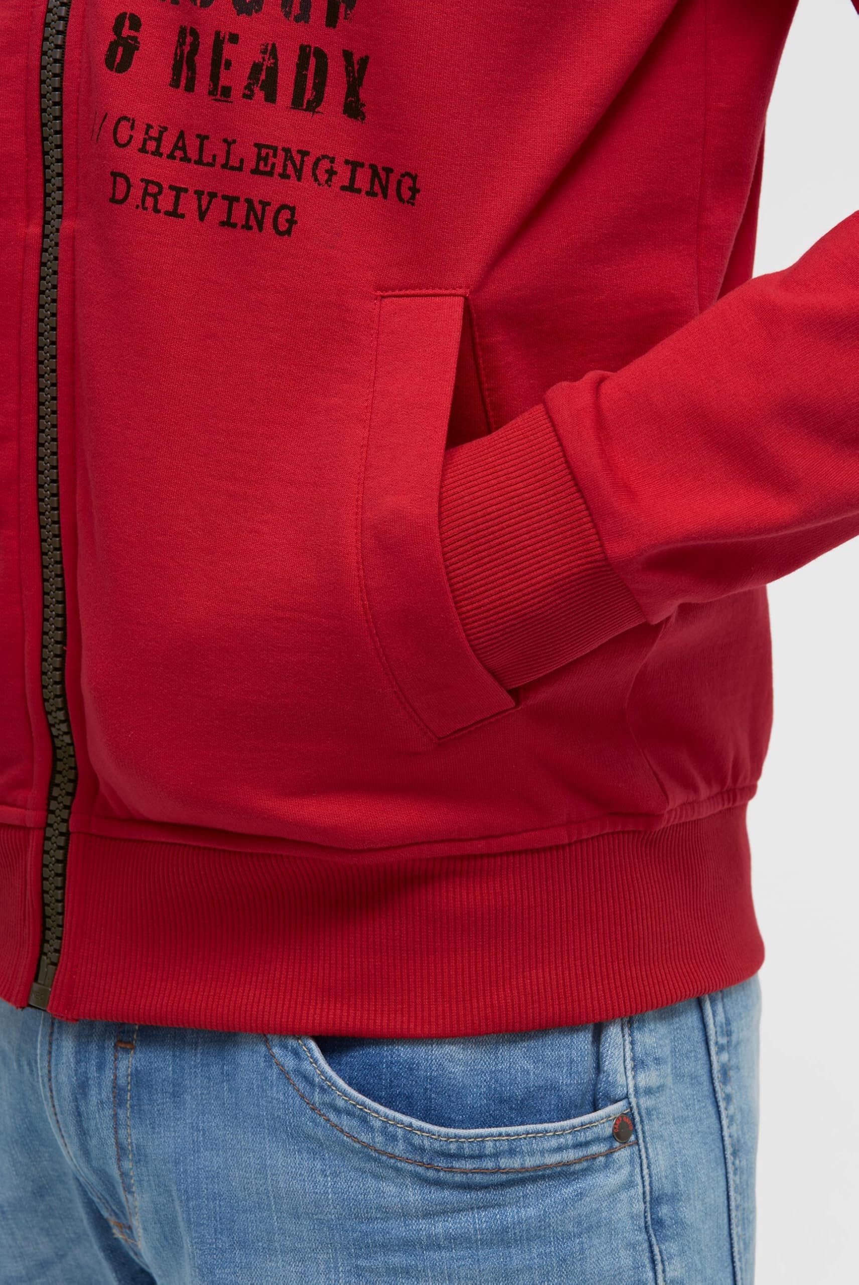 Camp David Herren Sweatjacke mit Label Print