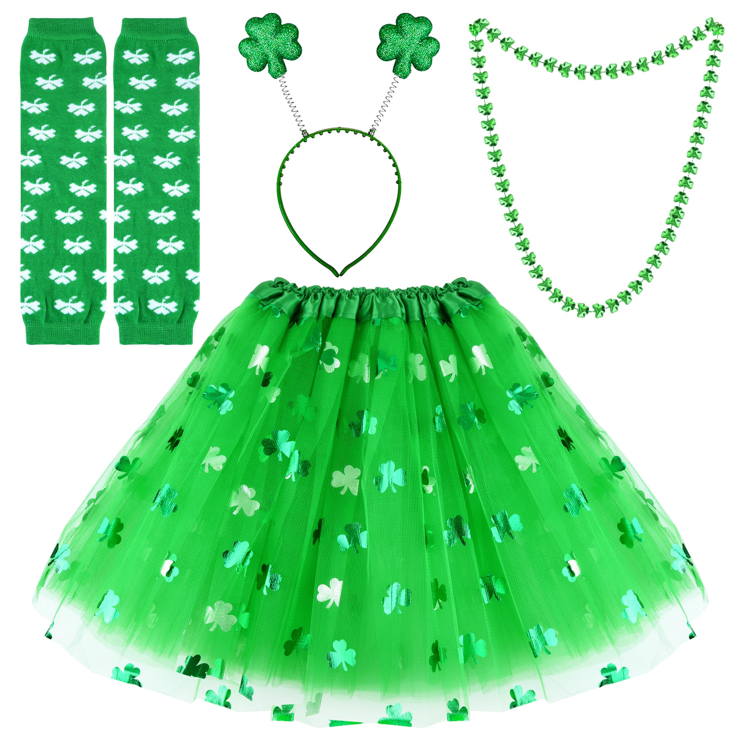 SOIMISS St. Patricks Day Tutu Jupe Gants Collier Ensemble Jupe Maille Irlandaise Habiller (Adultes) M Vert SOIMISS St. Patricks Day Tutu Jupe Gants Collier Ensemble Jupe Maille Irlandaise Habiller (Adultes) M Vert