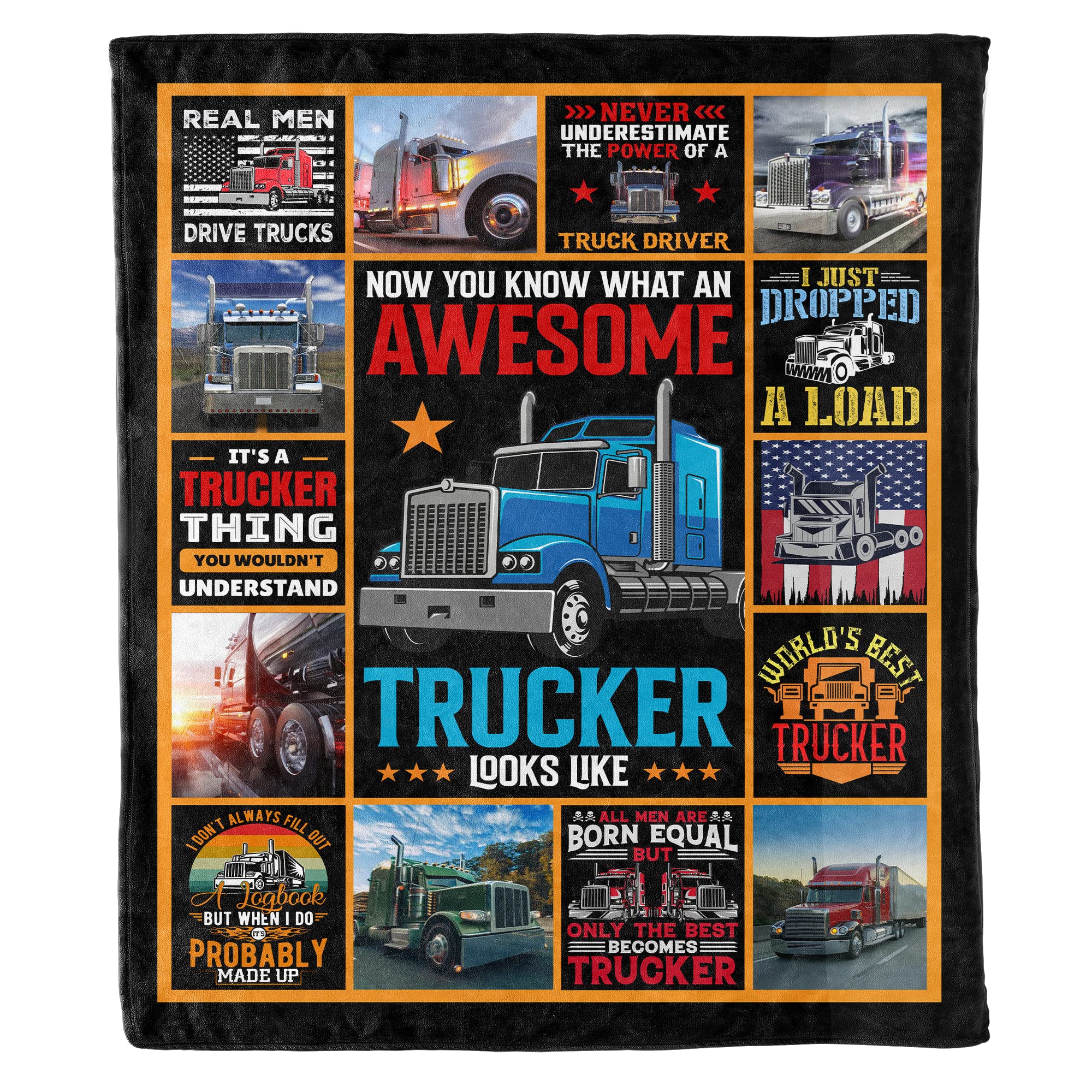 Amazon.com: Awesome Trucker, World's Best Trucker, Trucker Throw Blanket  Gift, A for Husband, Son for Birthday, Special Day, Premium Quality Fleece  Cozy Blanket (Design 4, Extra Small- 30