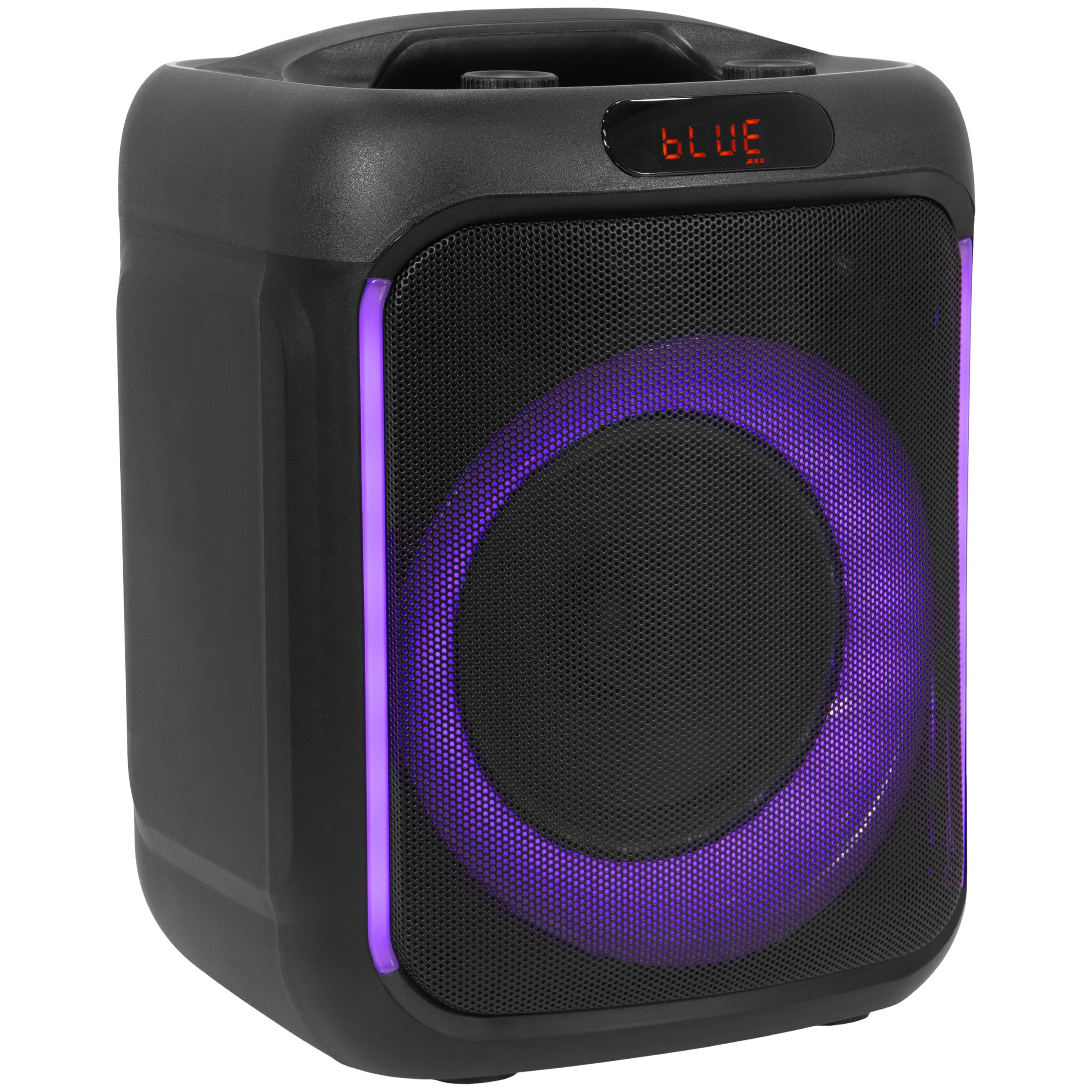 BoomTone DJ Cube 200 - Altoparlante karaoke portatile da 200 W con Bluetooth 5.0, luce LED integrata, lettore USB/SD, batteria ricaricabile al litio, ricarica USB-C, compatta e facile da trasportare.