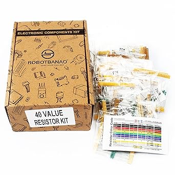 Robotbanao Resistor Kit-40 Components-1000 Pieces-25 Pieces Each-For Industrial Projects-For DIY Projects-For Science Projects-Educational Module-Adjust Voltages-Control Current Flow