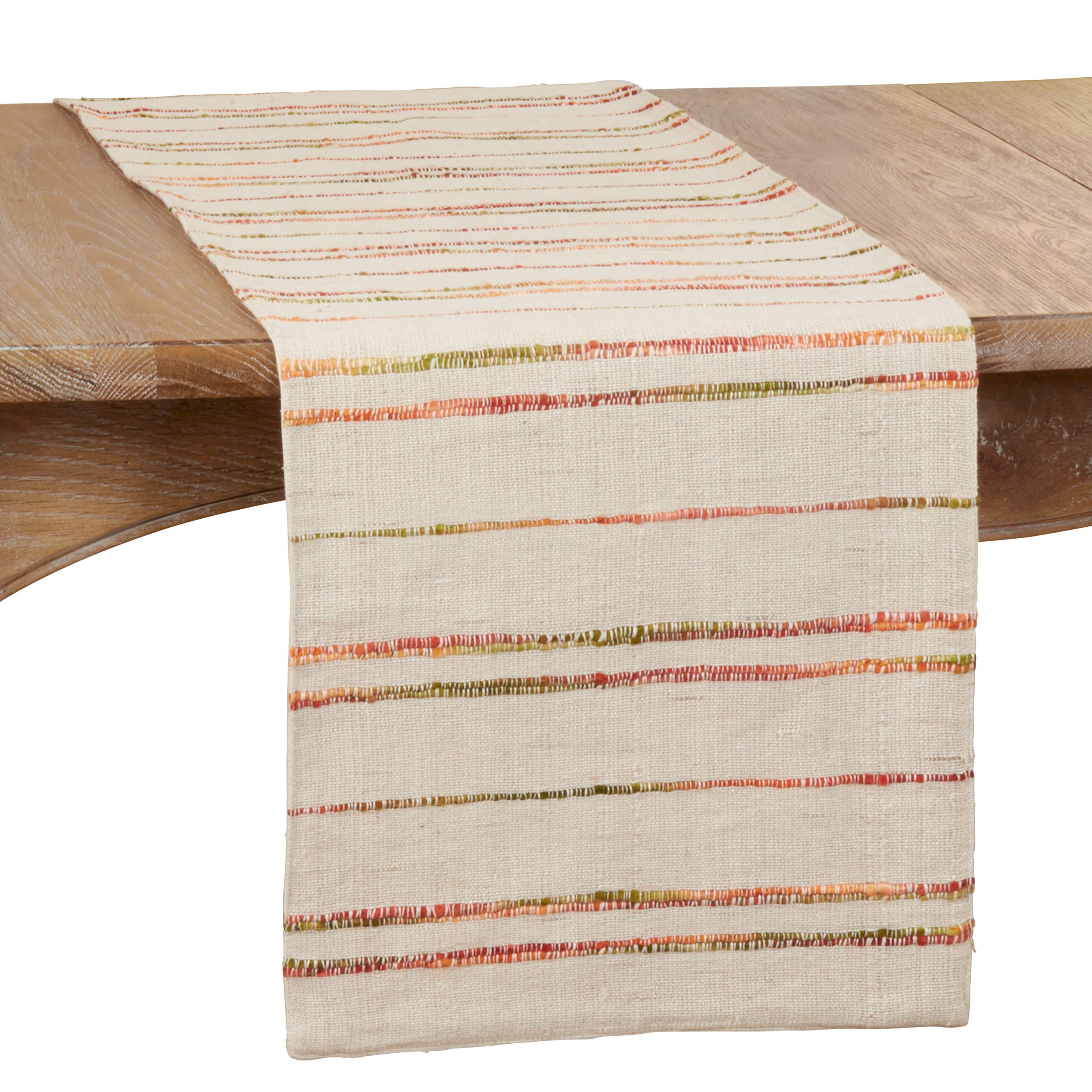 SARO Lifestyle Amelie Collection - Camino de Mesa de línea Tejida, 16 x 54 Pulgadas, Natural