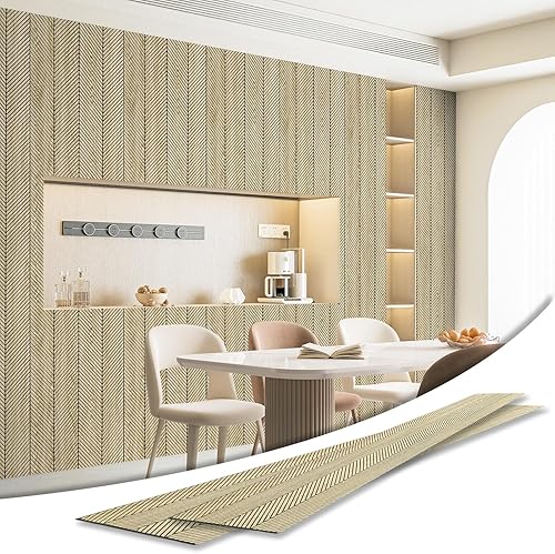 Miniatura 13 de Art3d Paquete de 4 Paneles de Revestimiento de Barra Fina con Adhesivo para Decoración de Paredes Interiores - Paneles de Pared de Listones Delgados