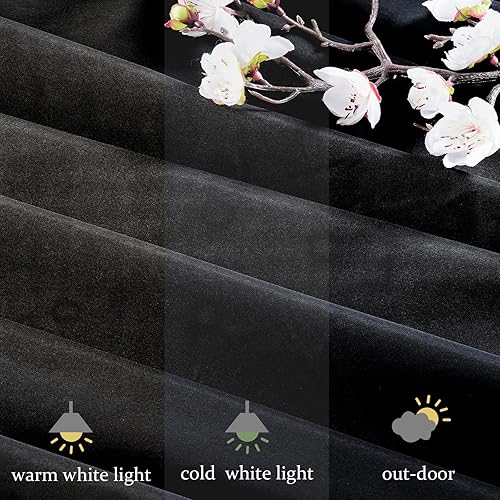 Miniatura 5 de MoKoHouse Cortinas de telón de fondo negro de 10 x 8 pies, cortina negra para telón de fondo de Halloween, tela gruesa y sólida, 2 paneles de 5 x 8