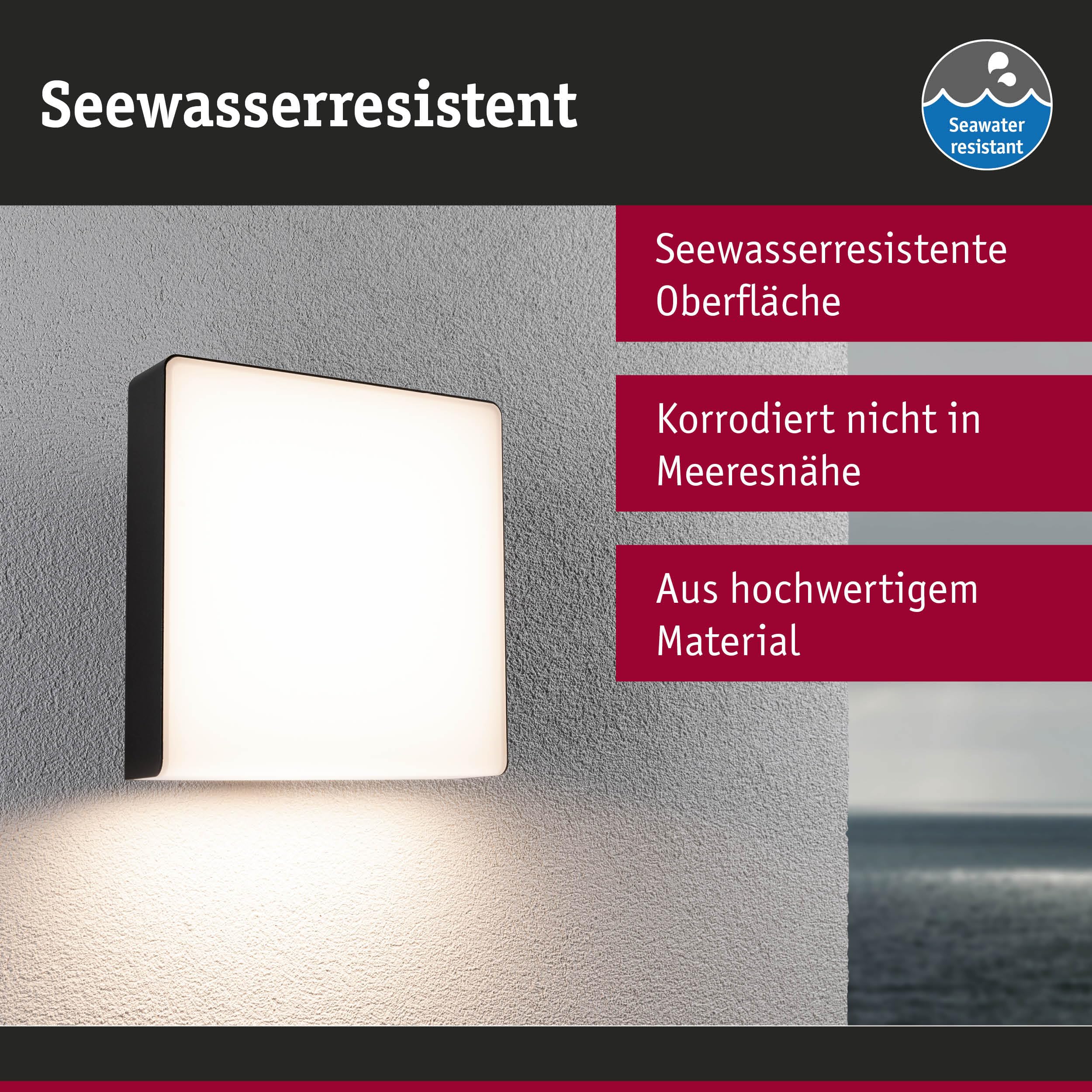 Paulmann 94840 LED oprawa na ścianę zewnętrzną Azalena czujnik ruchu z czujn. wys. częst. IP44 250x97mm 3000K 8,5W 700lm 230V antracyt, oprawa zewn.