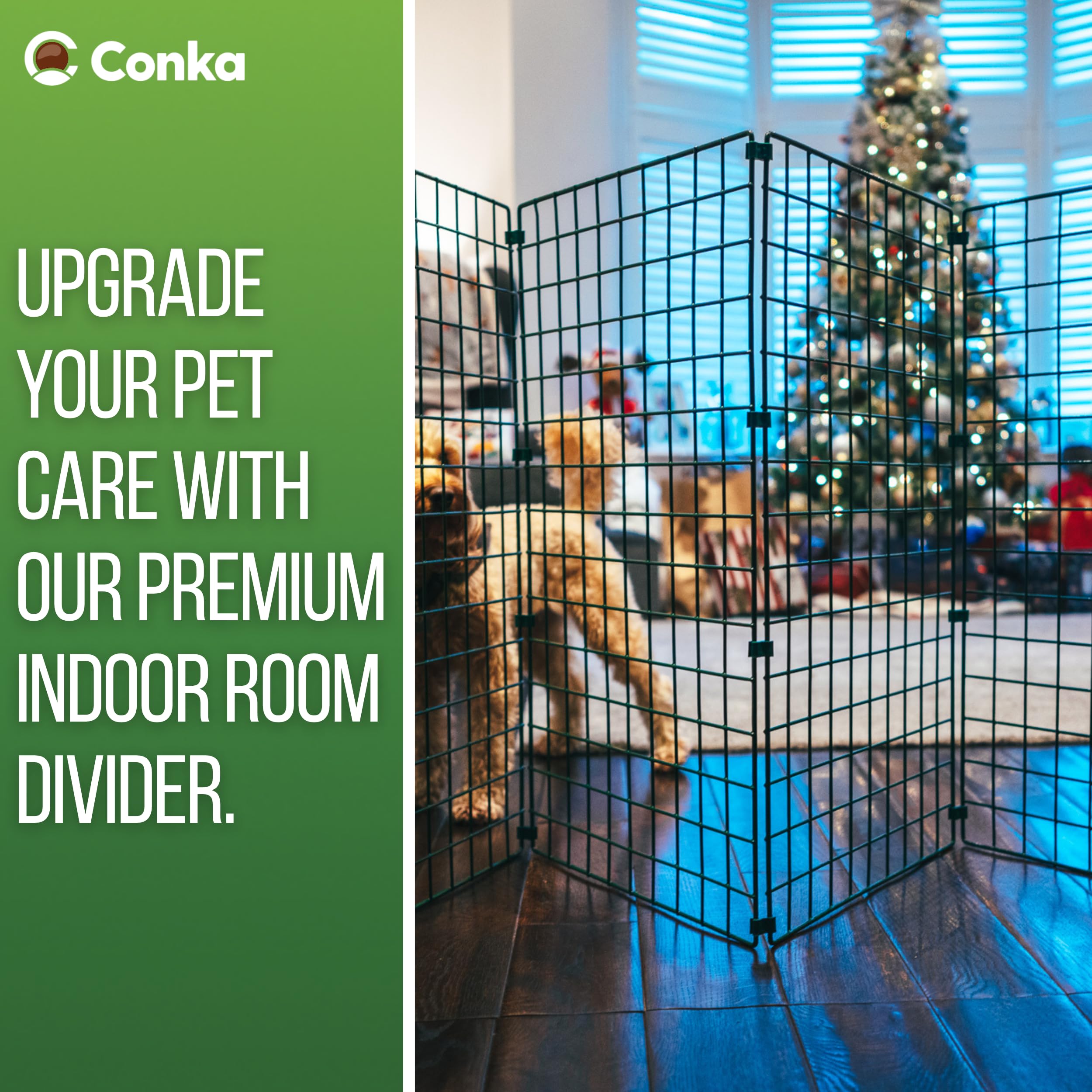 Freestanding Indoor Dog Barrier/Fence - Room/Hallway Divider, Folding Puppy Gate, Folding Portable Fence for Indoors, Puppy Gate, Adjustable Secure Fence (6 Panels, 60cm High) — view 6