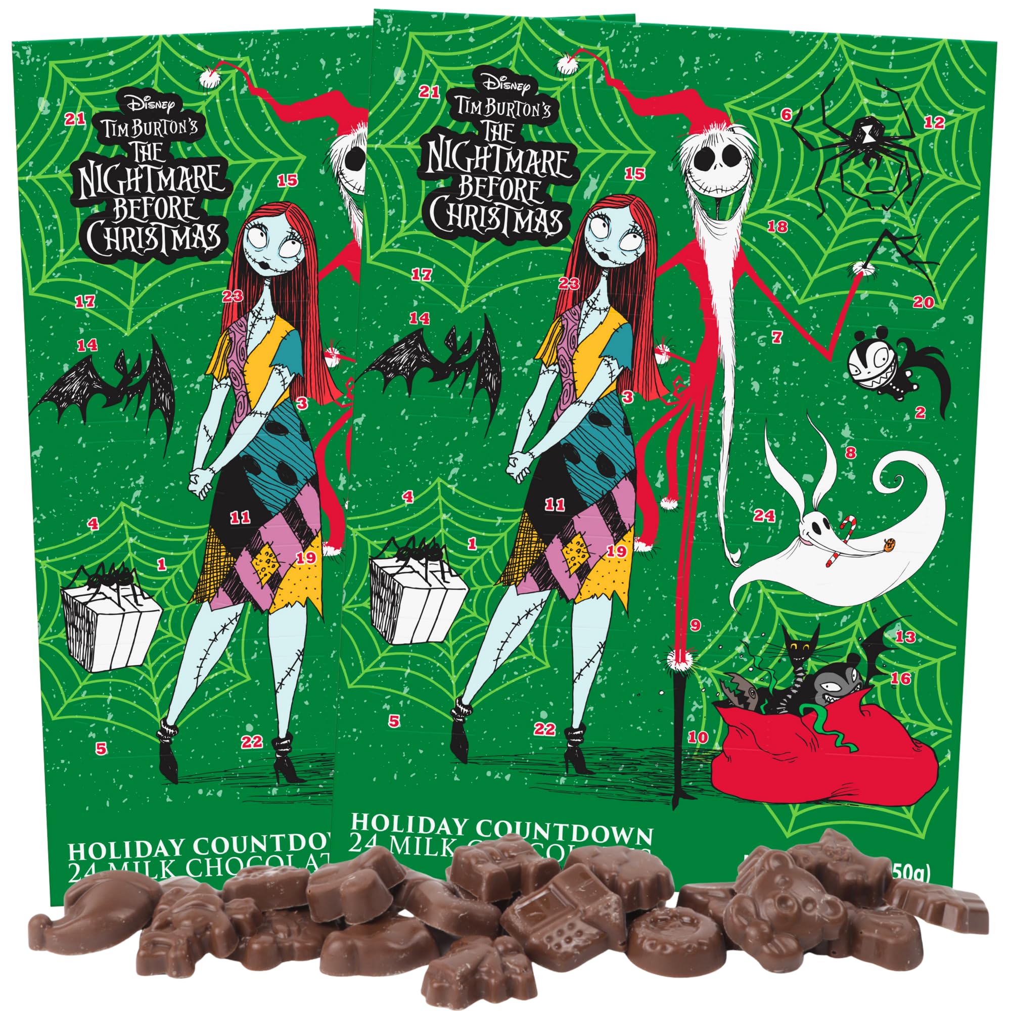 The Nightmare Before Christmas Advent Calendar 2025, Chocolate Holiday Countdown, 24 Days (Pack of 2)