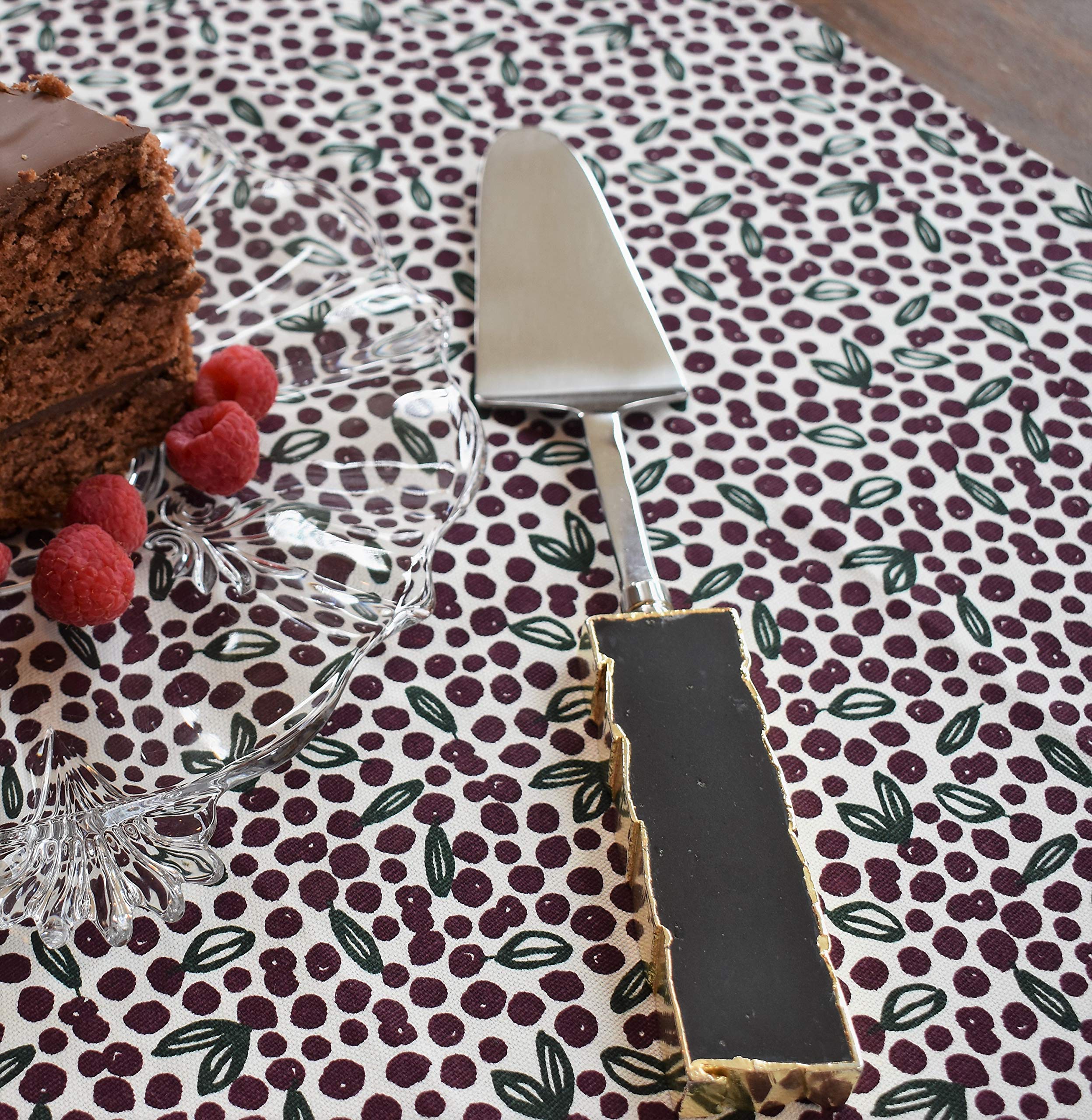 Nature's Decorations Black Quartz Cake Server with Gold Trim