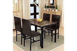 Set de Comedor de 5 Piezas Recaceik, Juego de Mesa y 4...