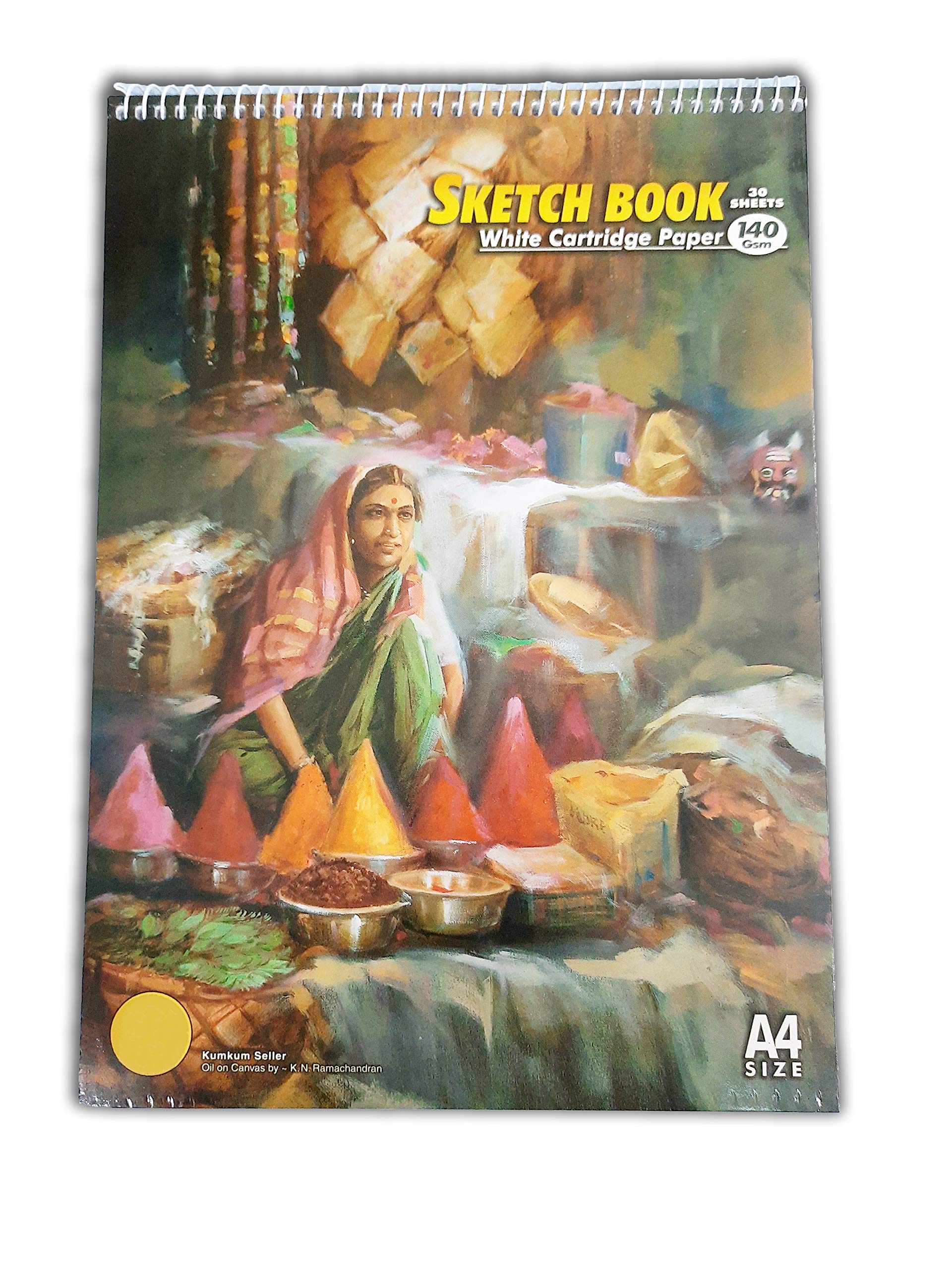 LRS Sketch Book A4 Size - 30 Sheets(60 Pages) - Natural Cartridge Paper - Off White Shade - 140 GSM - Little Grainy Surface - Perfect for Sketching - Spiral Bound (B08C819QY3) Amazon Price History, Amazon Price Tracker